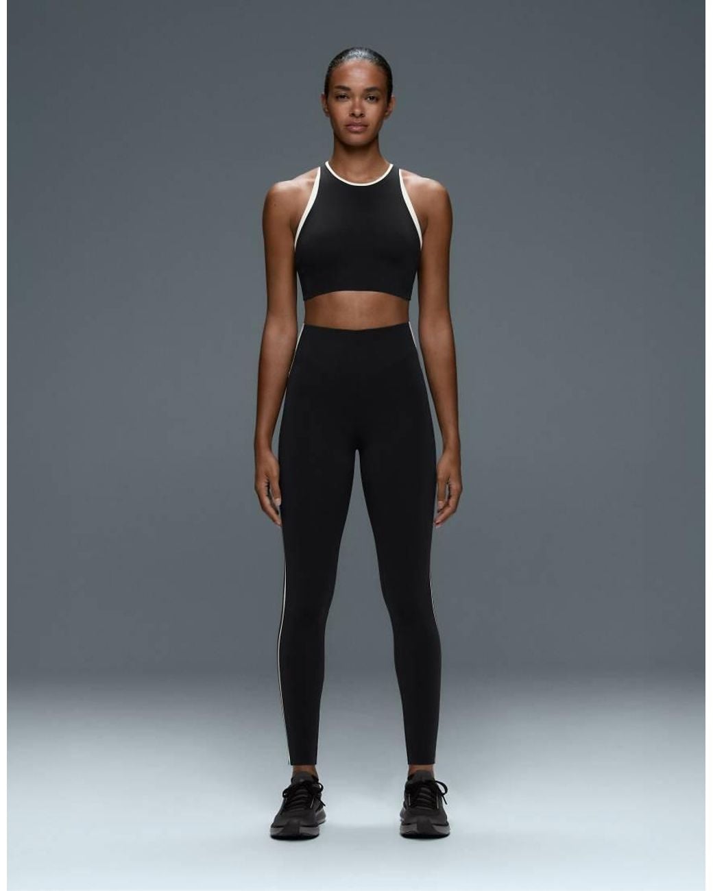 Oysho Black Ankle-length High Rise Compressive Core Control Block leggings