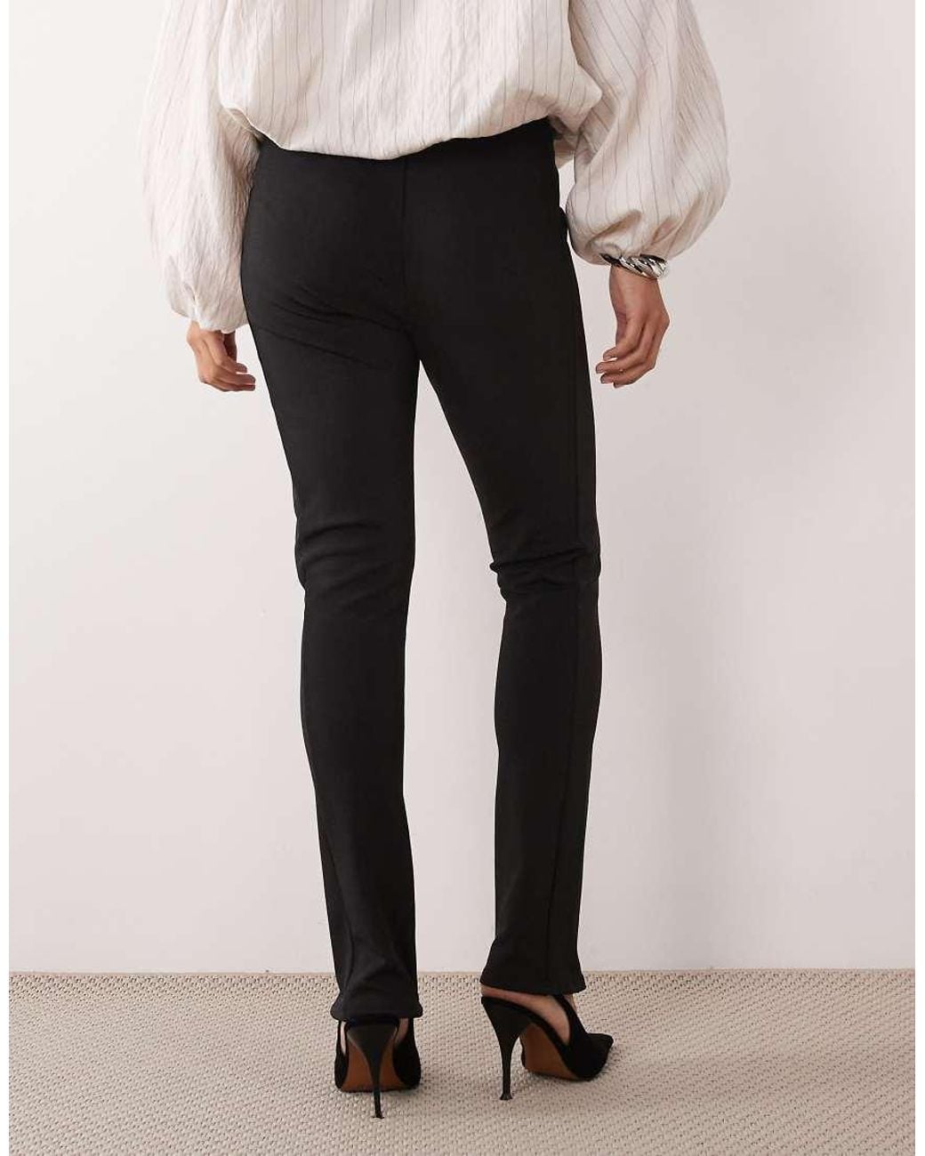 ASOS Black Skinny Bandage Trousers With Zip Detail