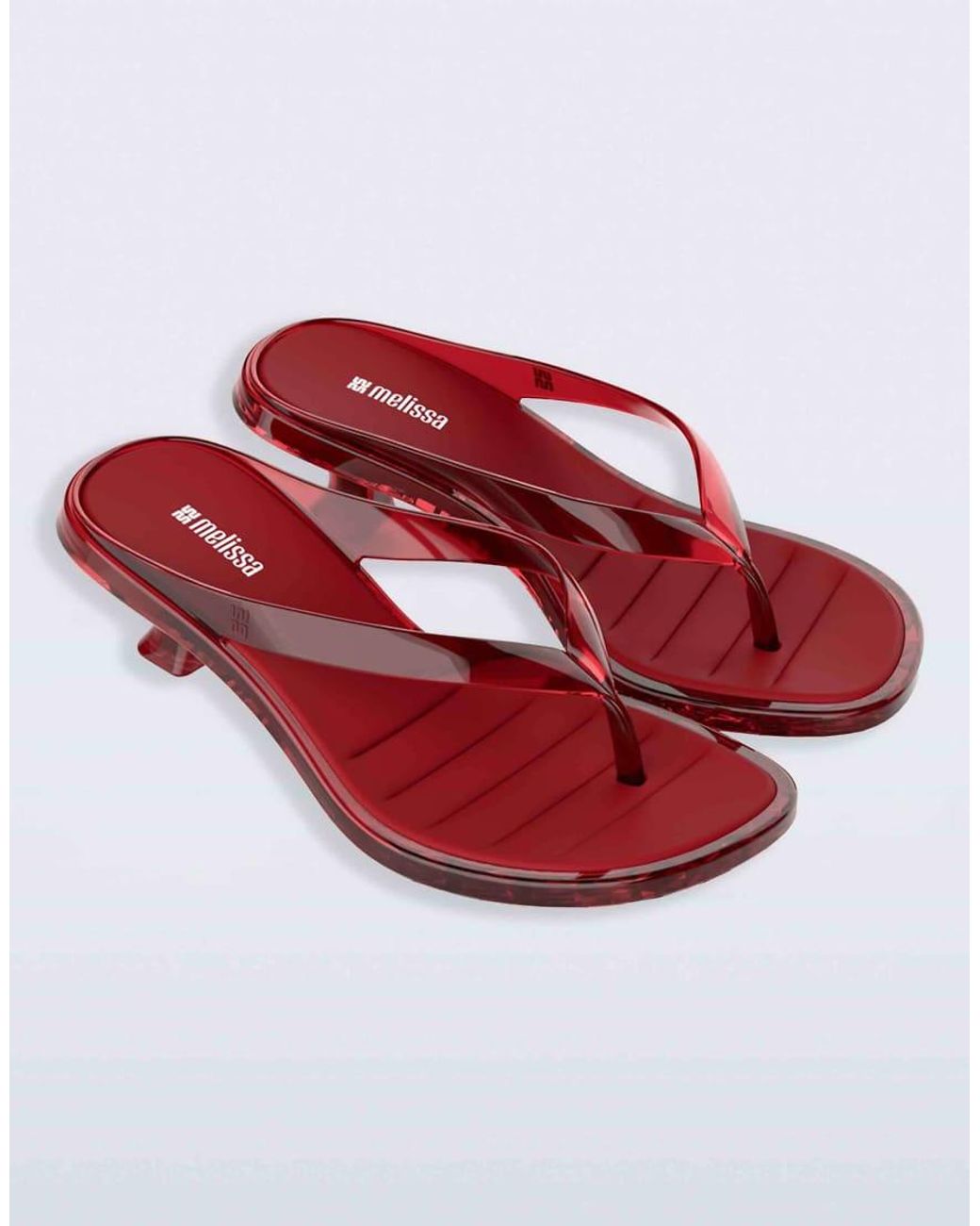 Melissa Red Thong Kitten Heel Sandals