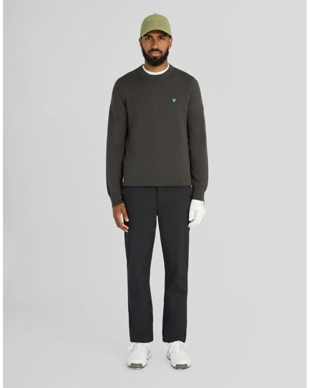 Lyle & Scott Gray Mid Knits Golf Polyblend Crew Neck Pullover for men