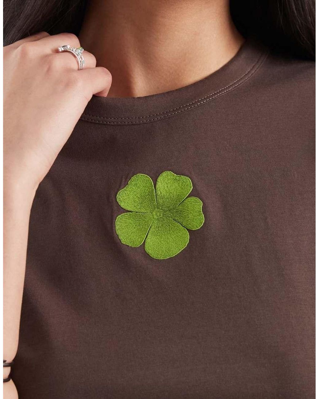 JJXX Brown Large Flower Print Baby Tee