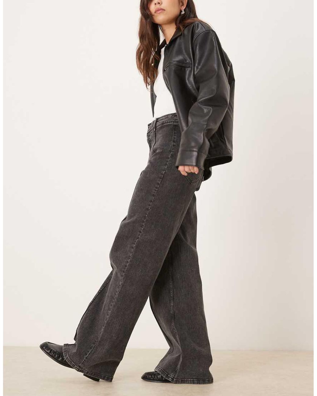 Vila Multicolor Wide Leg Jeans With Seam Front Details