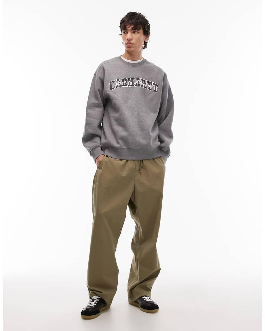 Carhartt Gray Big School Oversized Sweatshirt for men