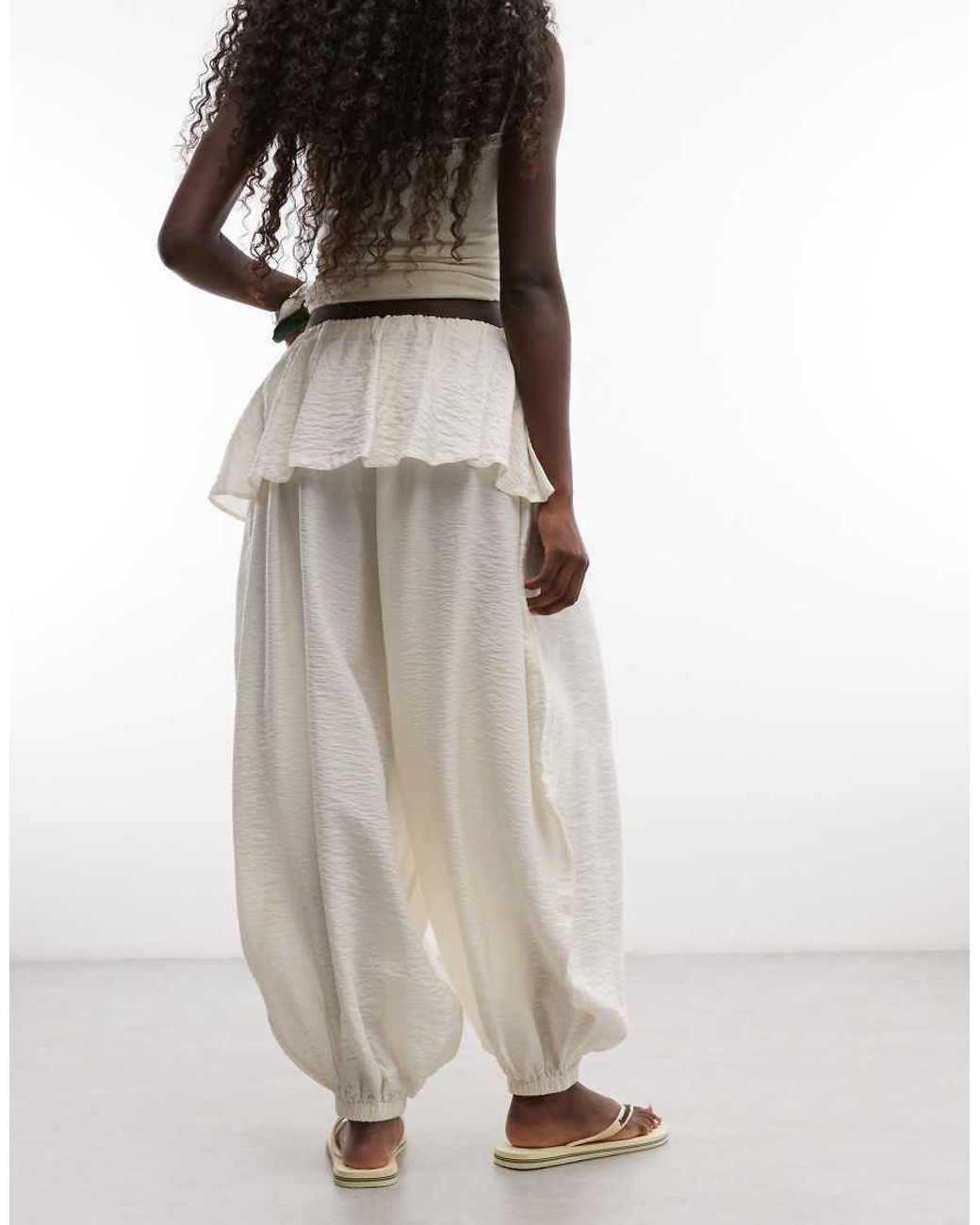 ASOS Natural Skirt Detail Balloon Trousers