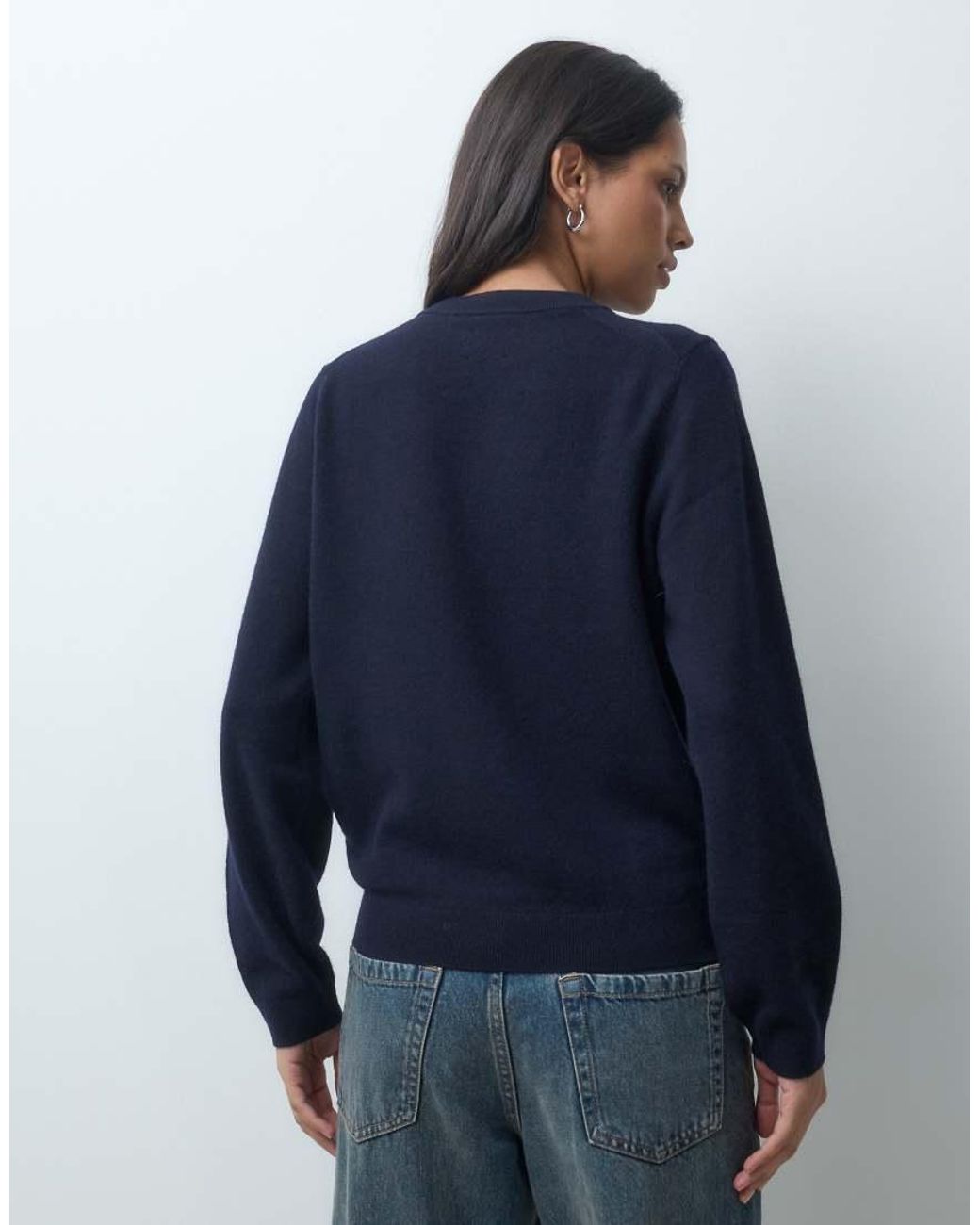 ASOS Blue Premium 100% Merino Wool Crew Neck Jumper