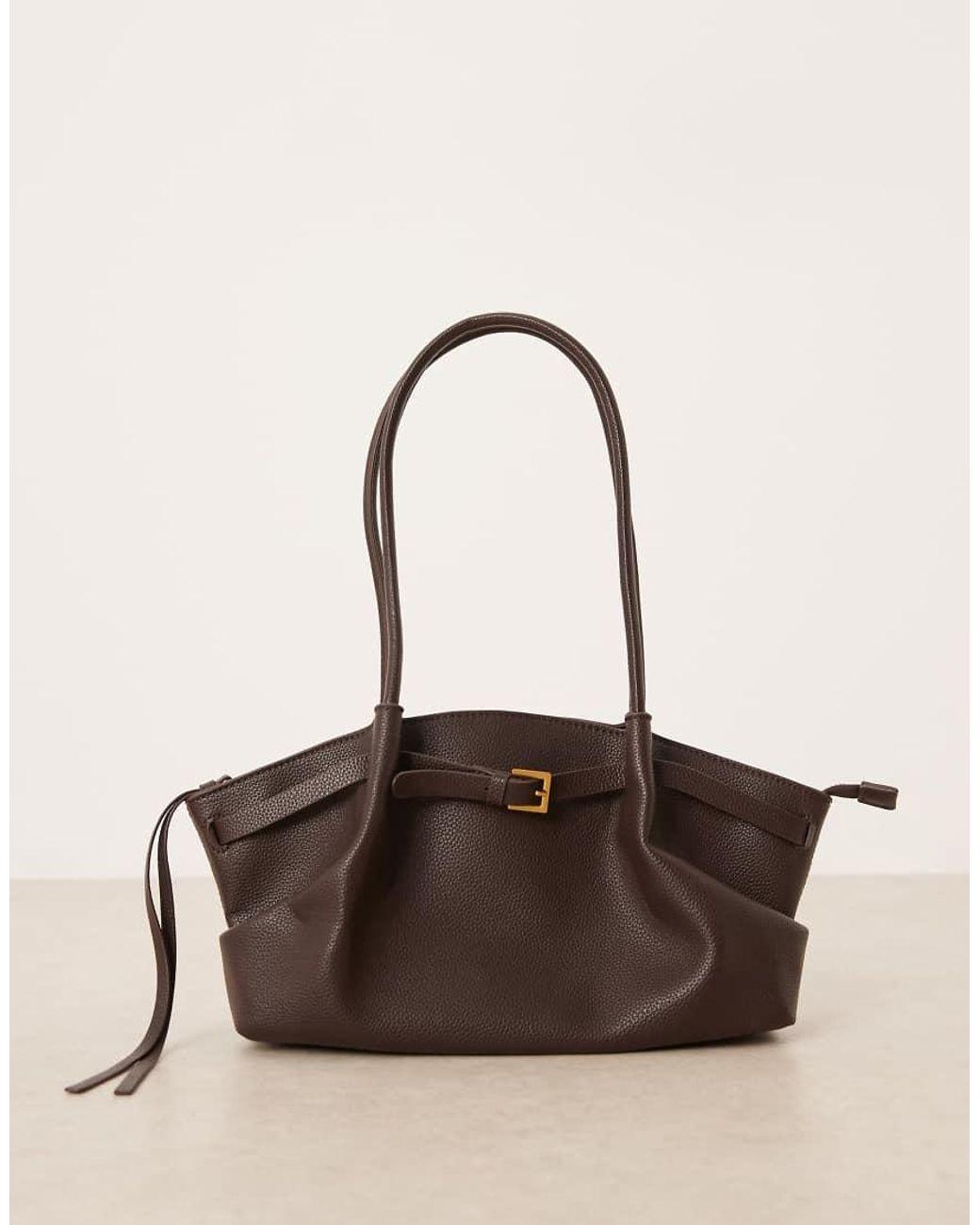 Gina Tricot Natural Small Fold Detail Tote Bag