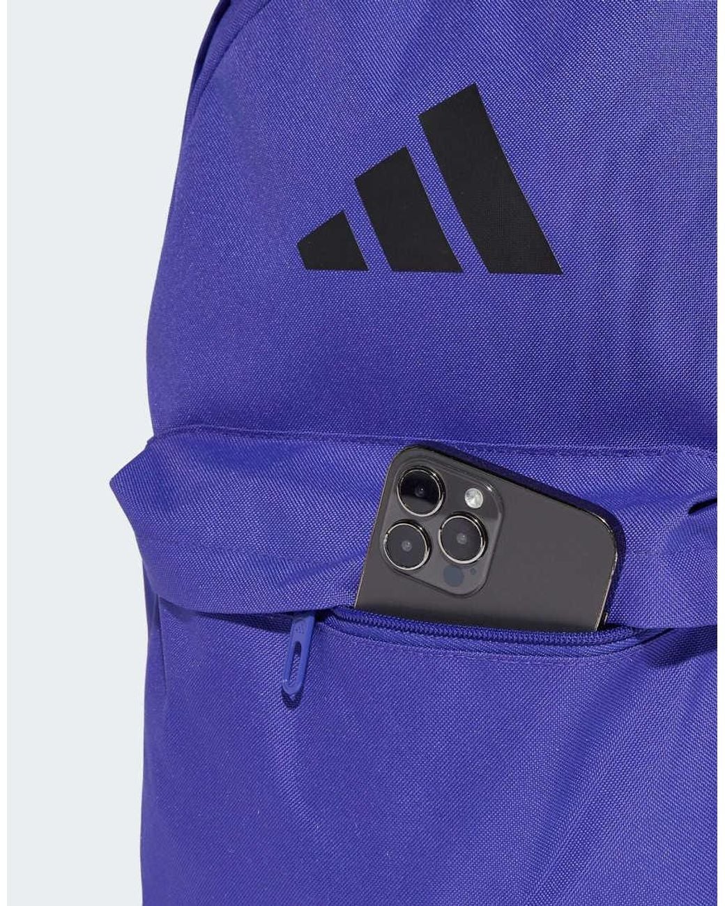 Adidas Originals Blue Classic 3 Bar Logo Backpack