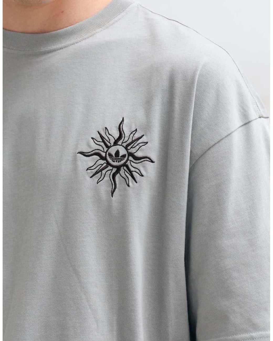 Adidas Originals Gray Celestial Graphic T-shirt for men