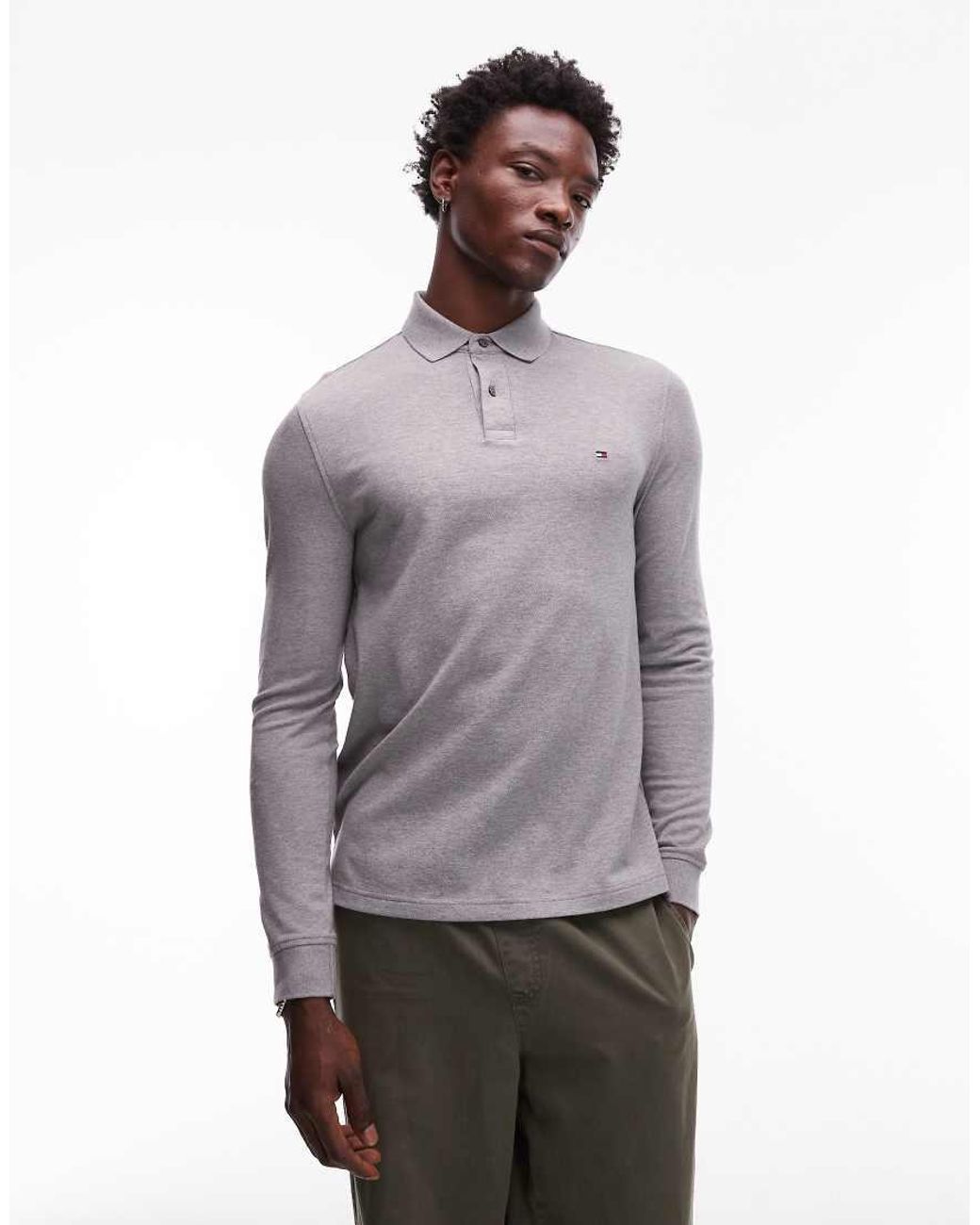 Tommy Hilfiger Gray 1985 Regular Fit Long Sleeve Polo Shirt for men