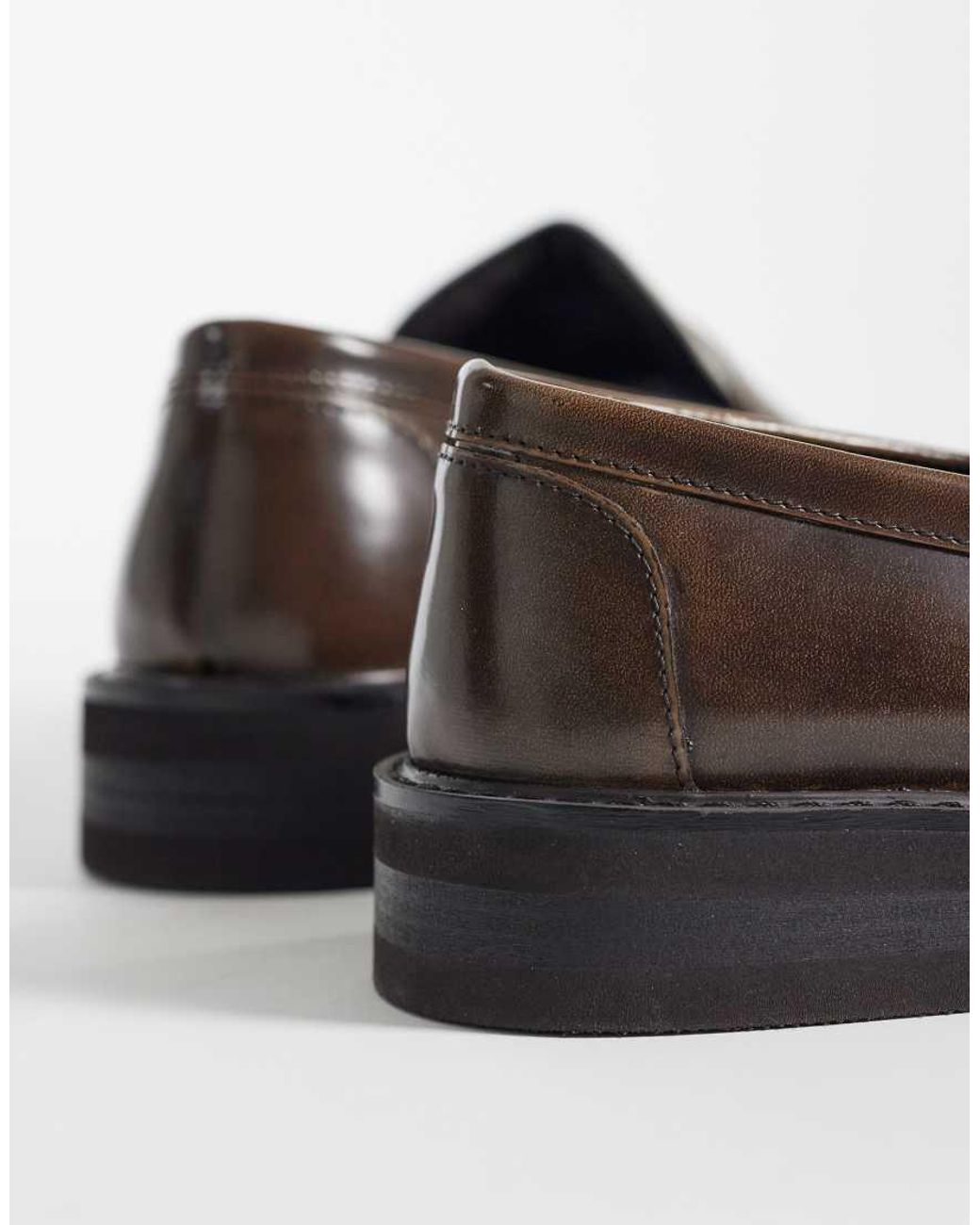 ASOS White Penny Loafers With Ruched Apron for men