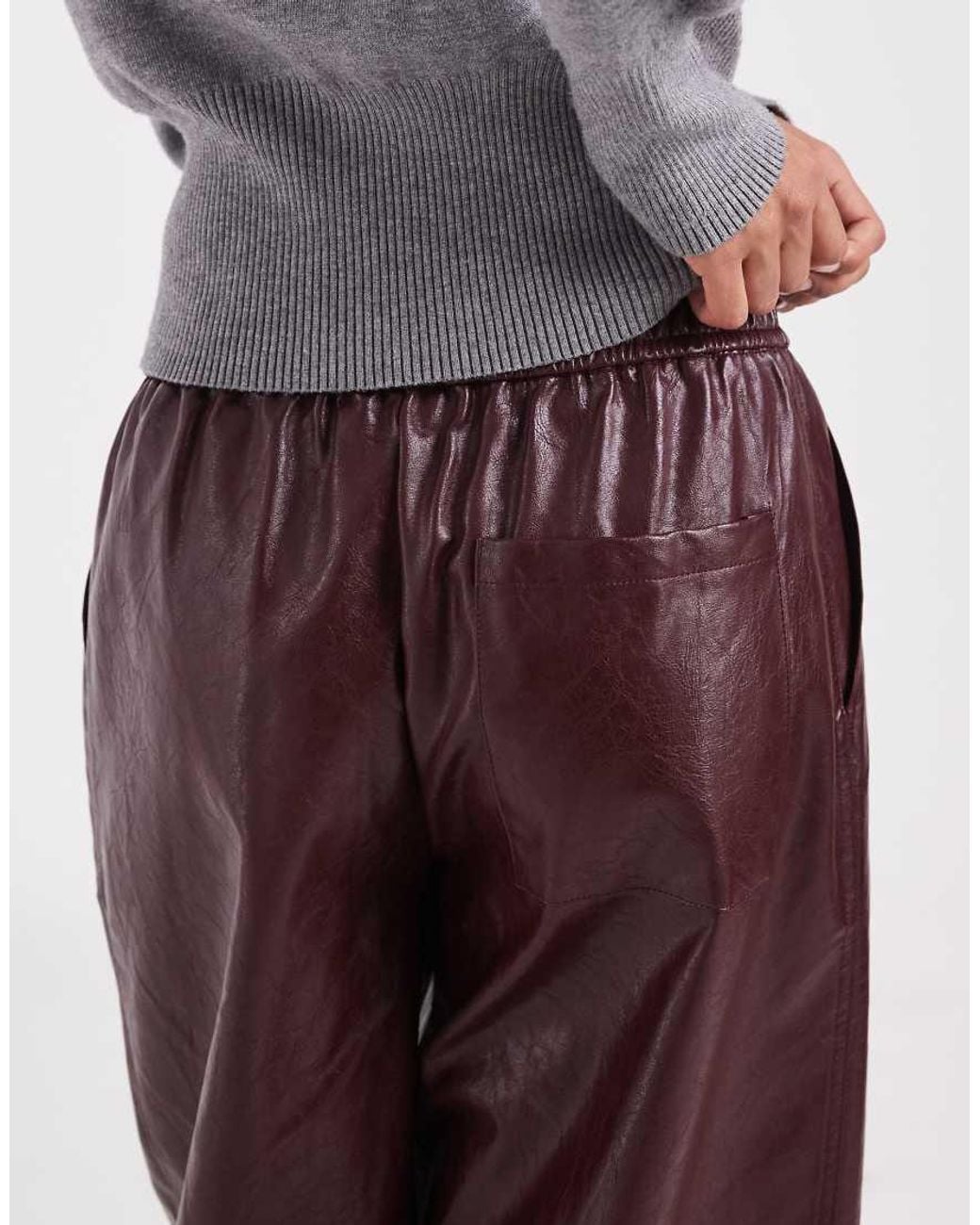ASOS Tailored Faux Leather Tapered Pants