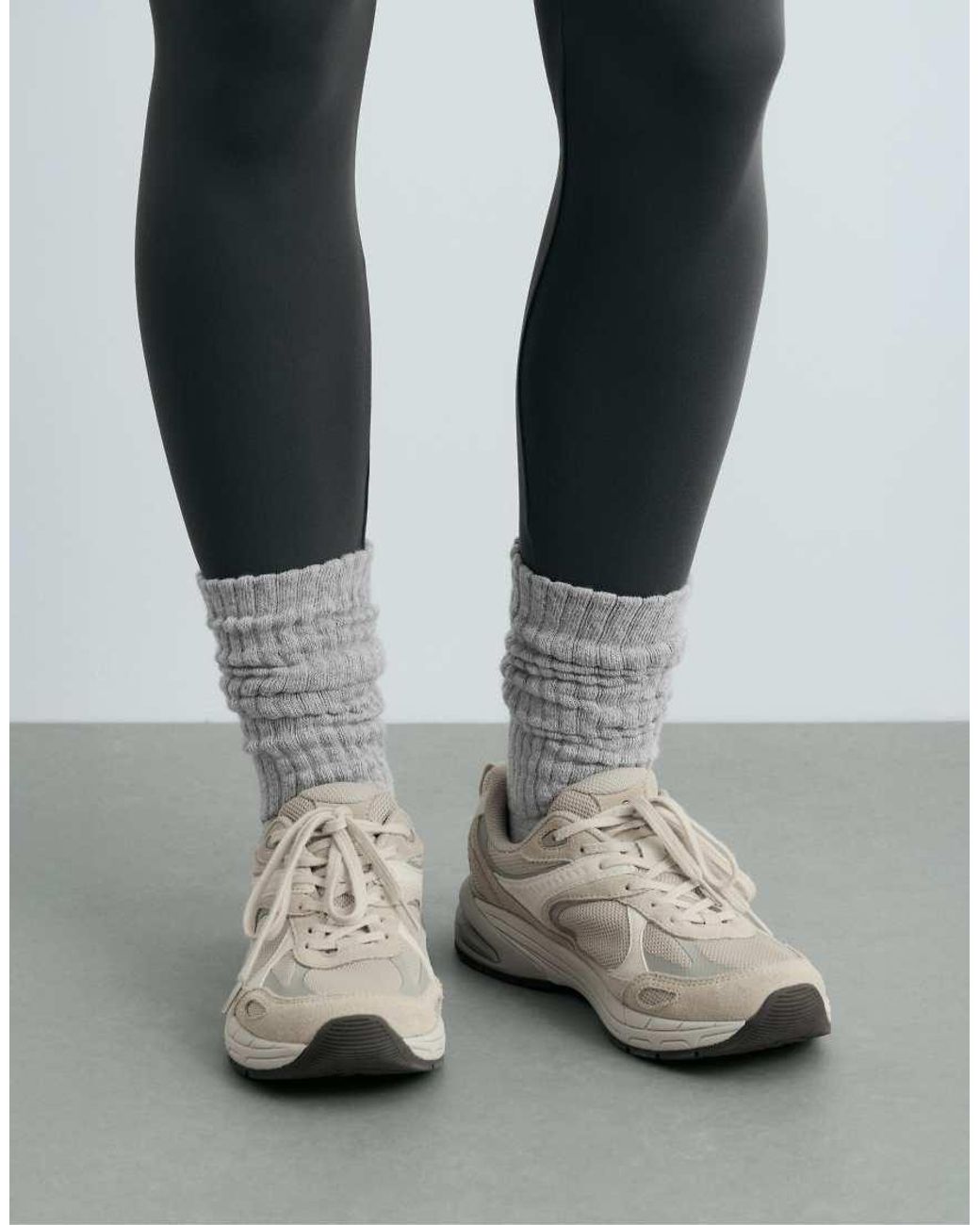 Oysho White Classic Cotton-blend Ribbed Socks