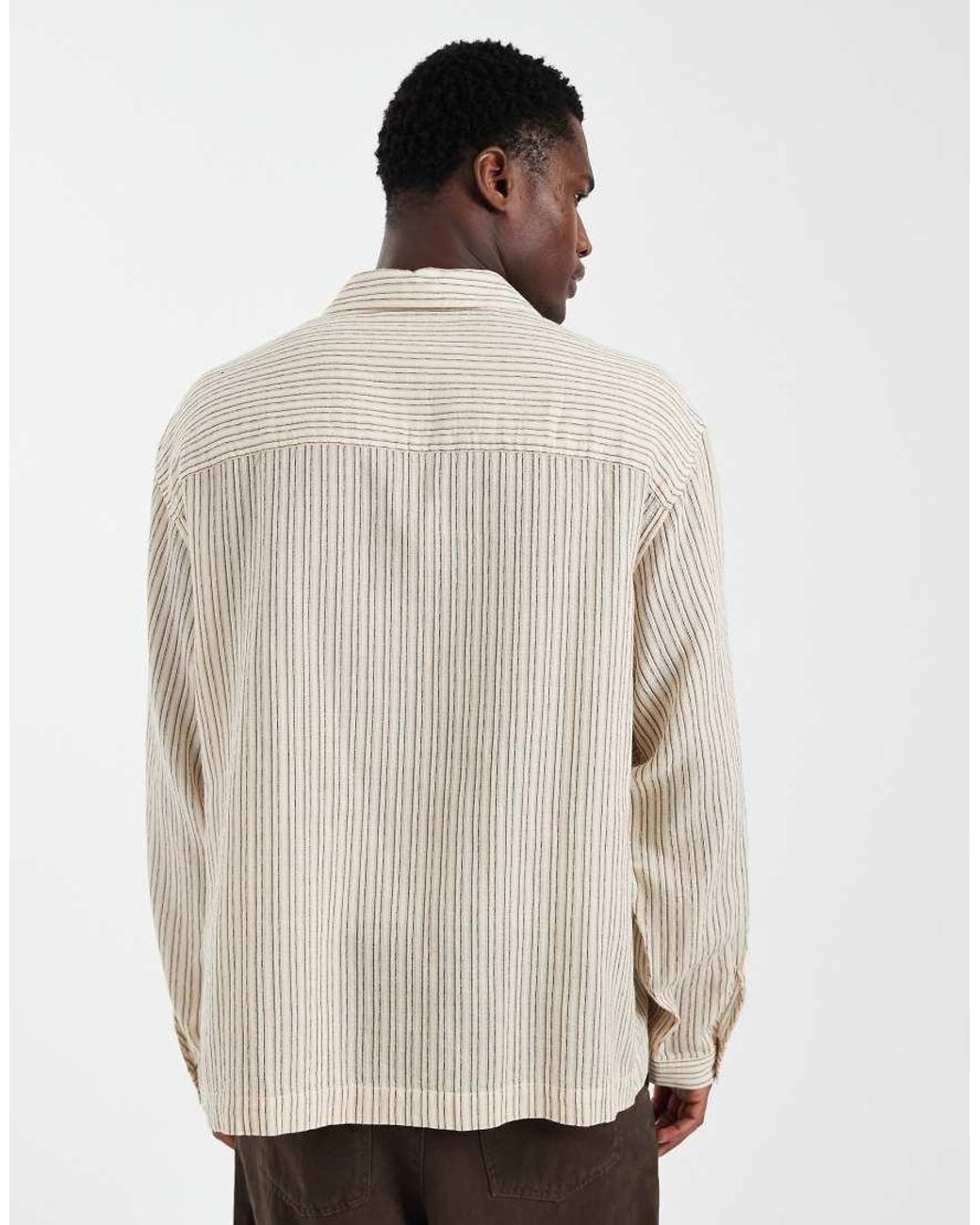 ASOS White Oversized Overhead Stripe Shirt for men