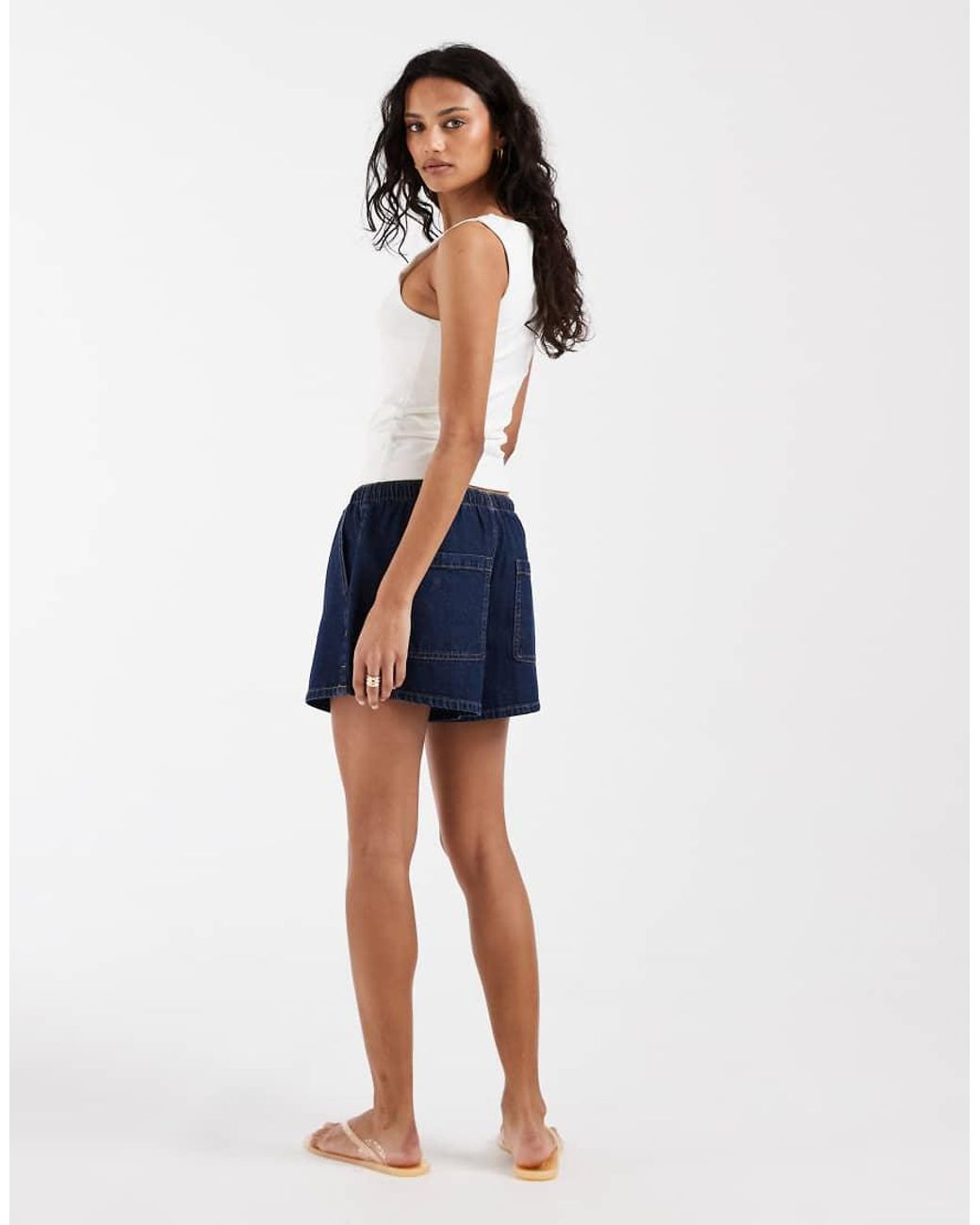 ASOS Blue Denim Pull On Shorts