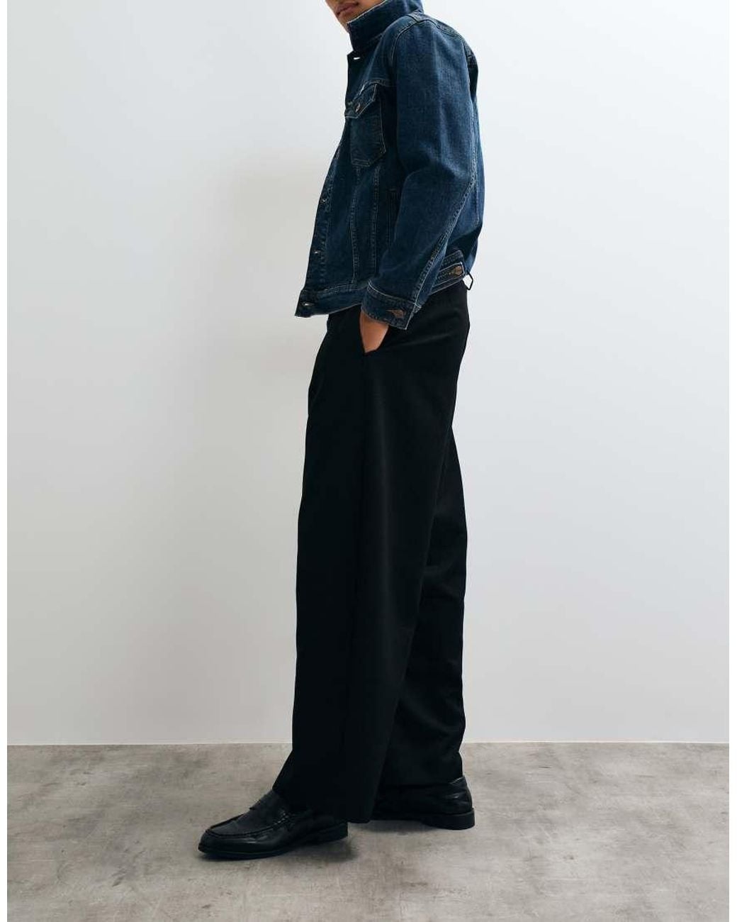 ASOS Blue Tailored Barrel Trousers for men