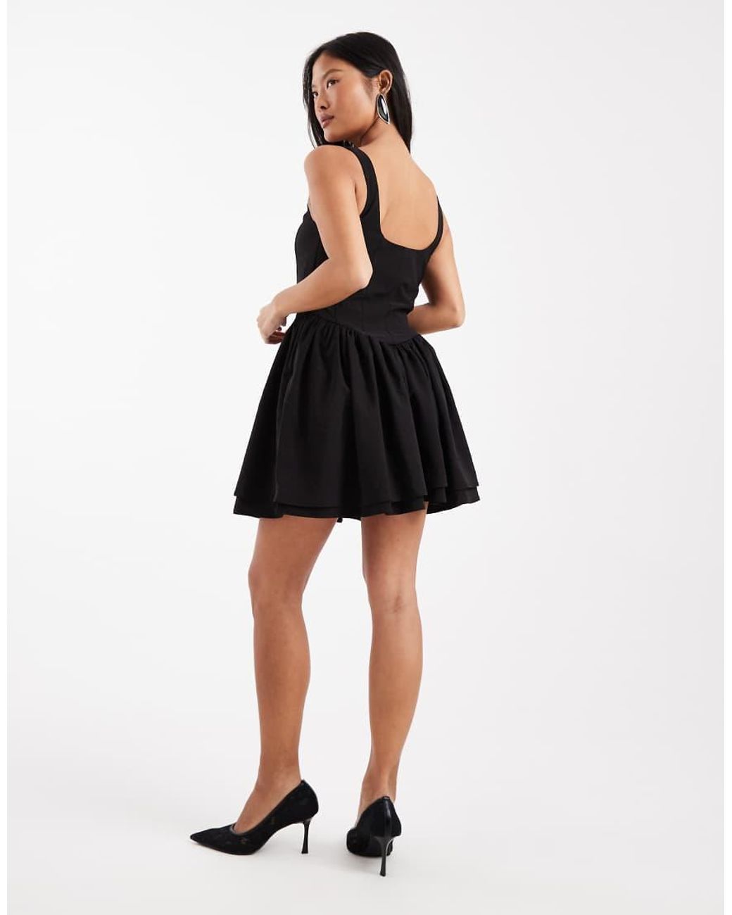 Only Petite Black Corset Detail Mini Dress