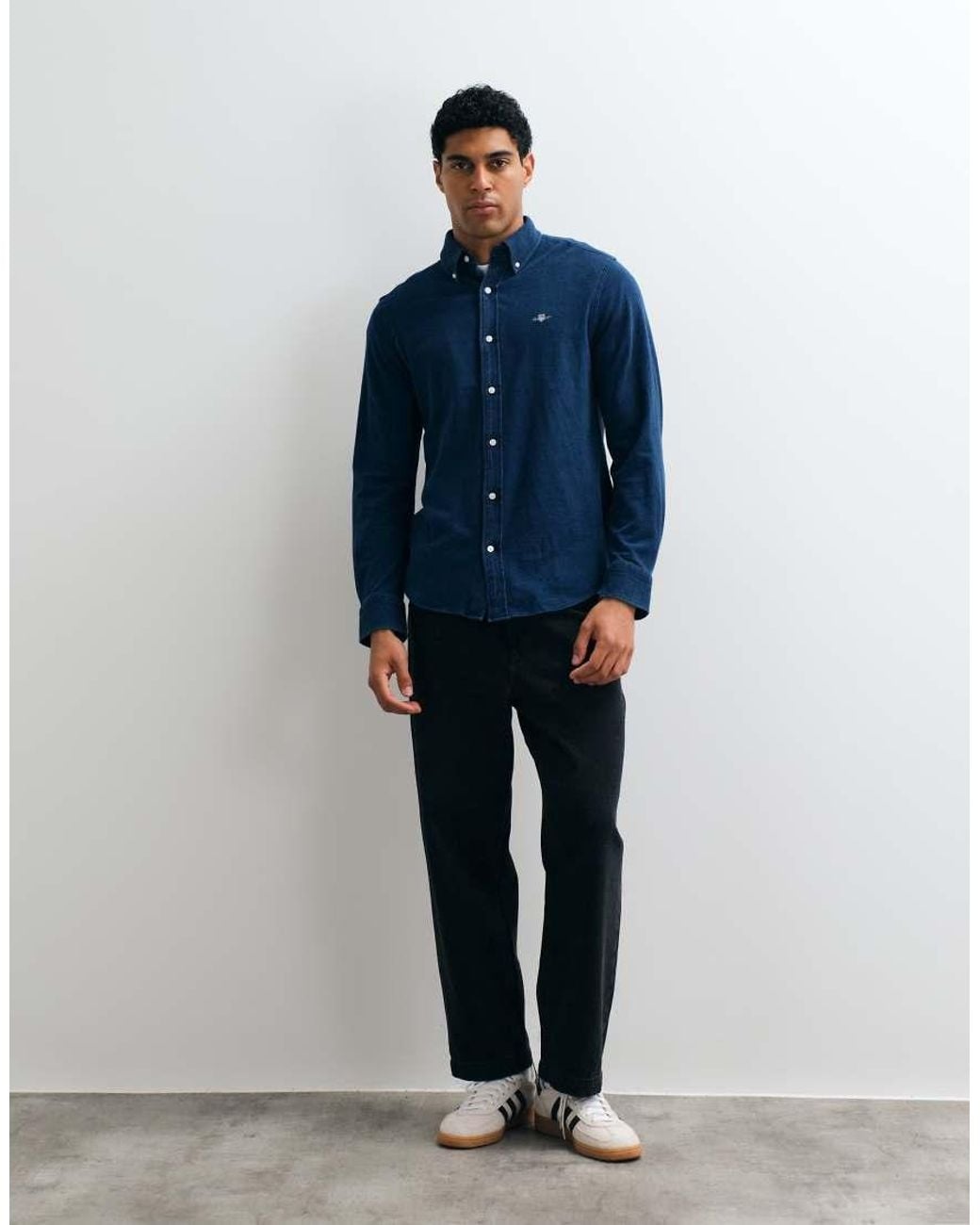 Gant Blue Regular Fit Pique Jersey Shirt for men