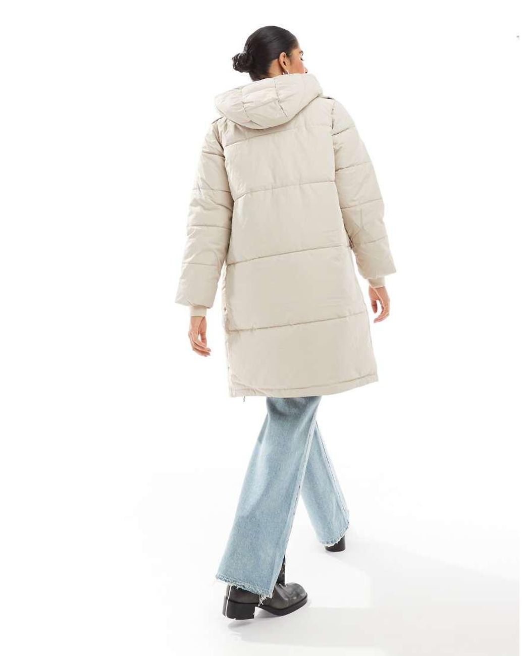 Chaqueta Larga Acolchada Con Capucha De -Blanco Object de color White