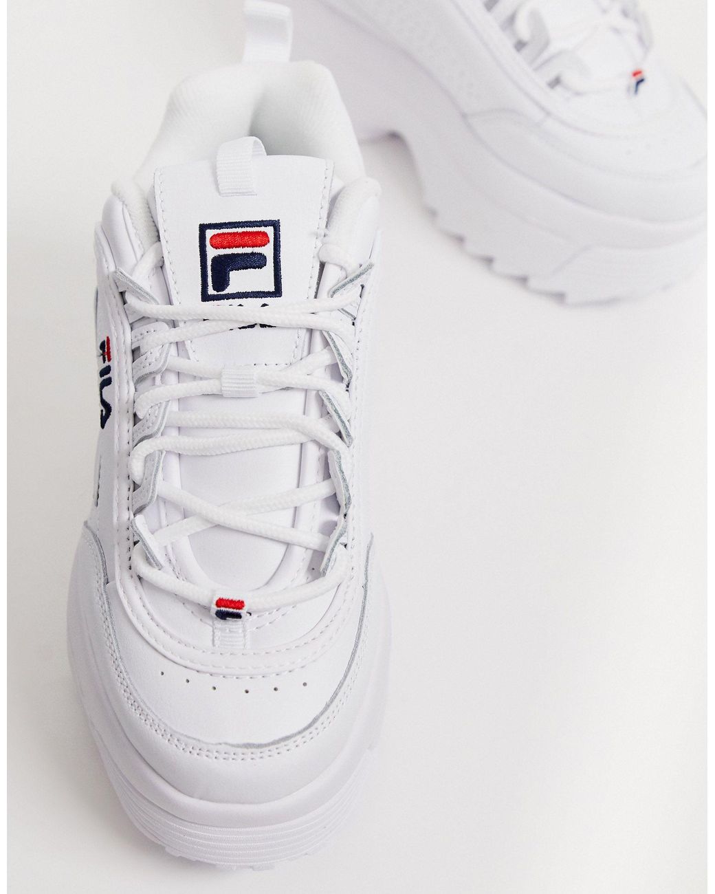 Disruptor ii - sneakers bianche con plateau a zeppaFila in Pelle di colore  Bianco | Lyst
