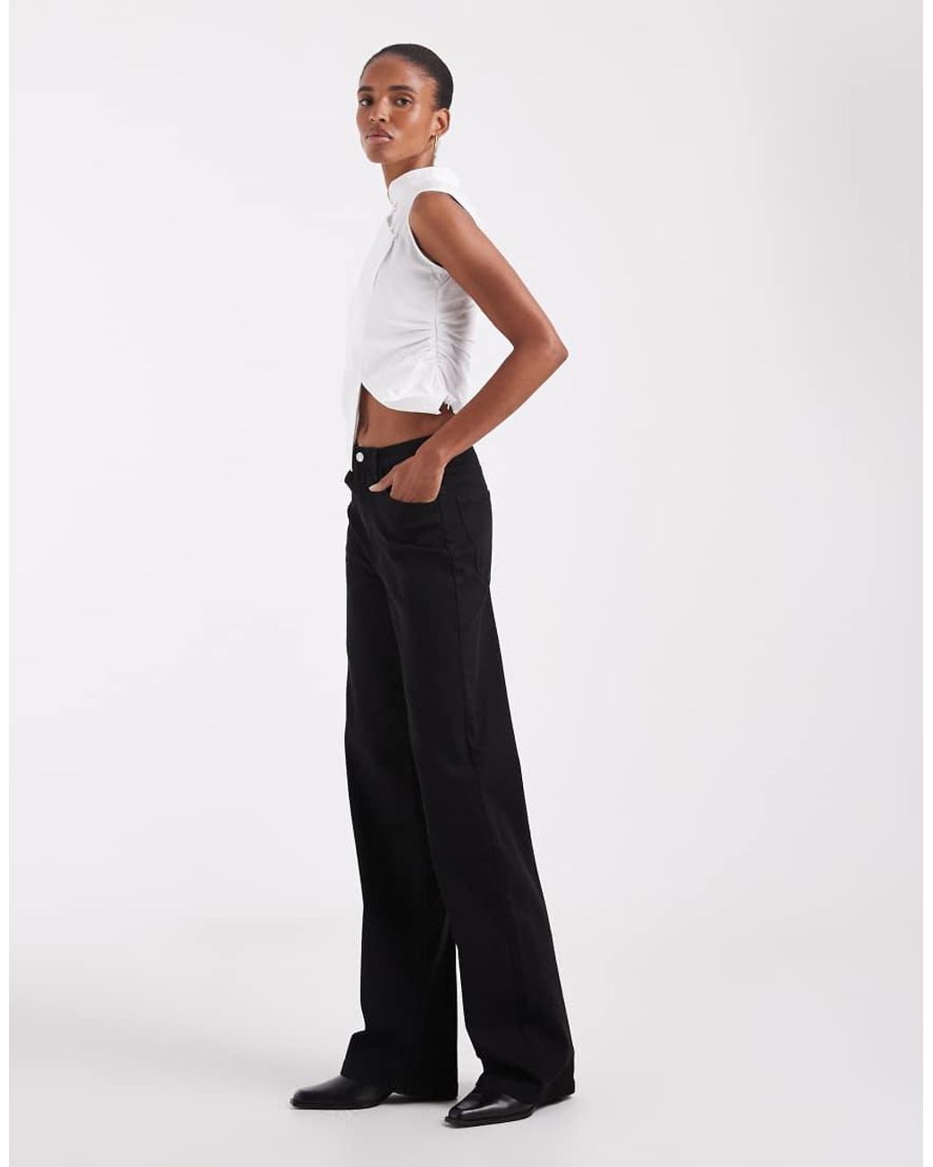 Vero Moda White High Rise Wide Leg Jeans