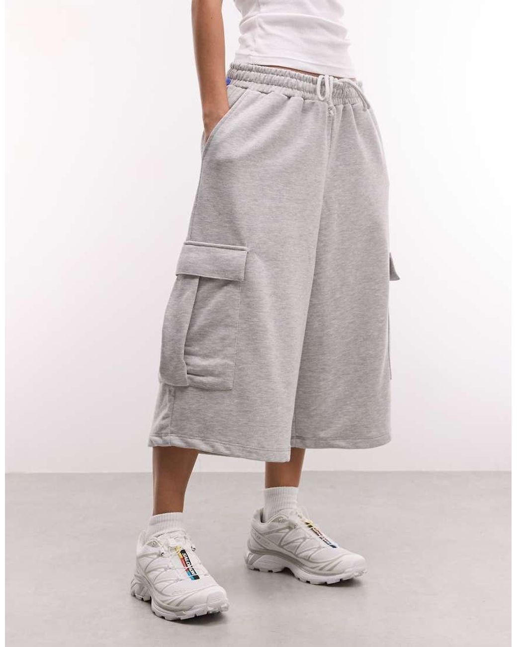 Collusion Gray Grey Marl Cargo baggy Jorts