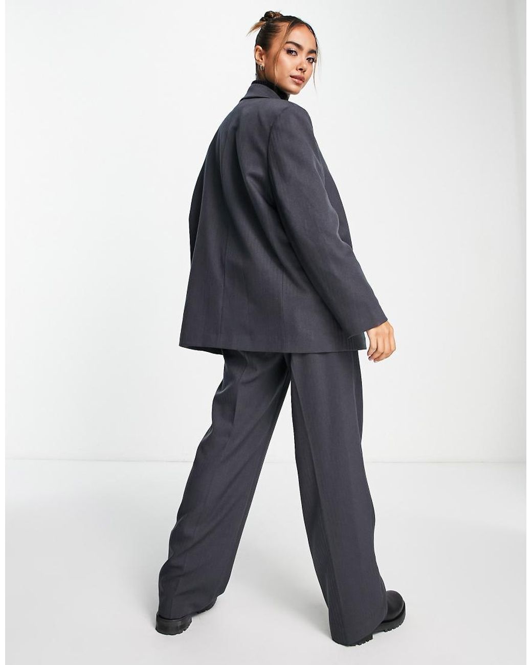 Vero Moda Blue Tailored Herringbone Co-ord Blazer