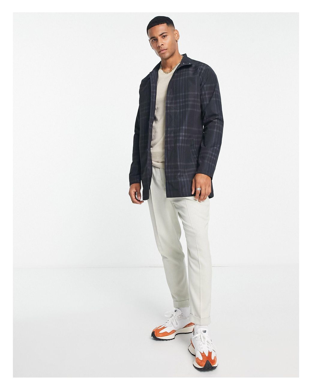 Funnel Neck Mac in Navy 