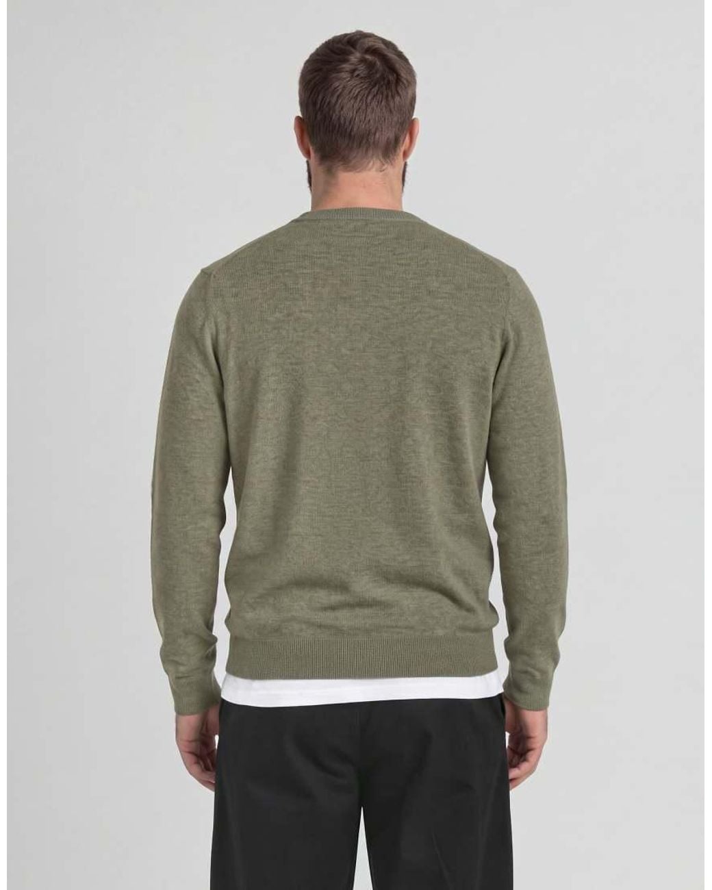 Lyle & Scott Green Mid Knits Lambswool Blend Crew Neck Jumper for men