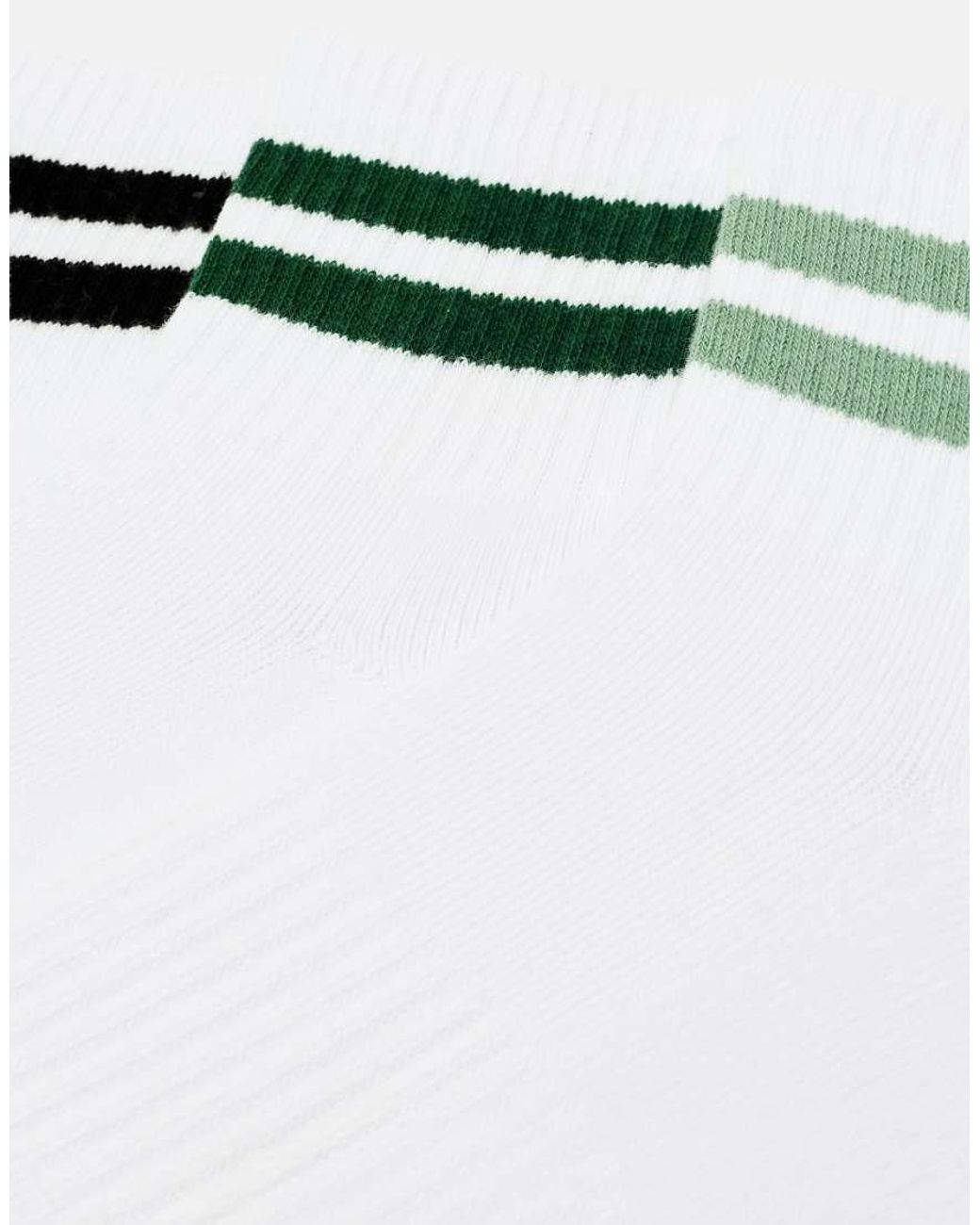 Pull&Bear White Pack Of 3 Pairs Of Striped Socks for men