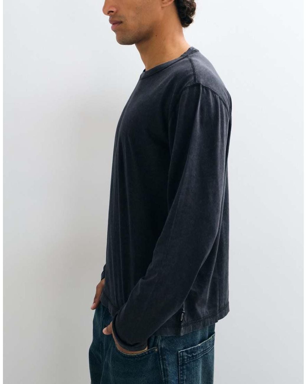 Hollister Blue 3 Pack Long Sleeve T-Shirts for men