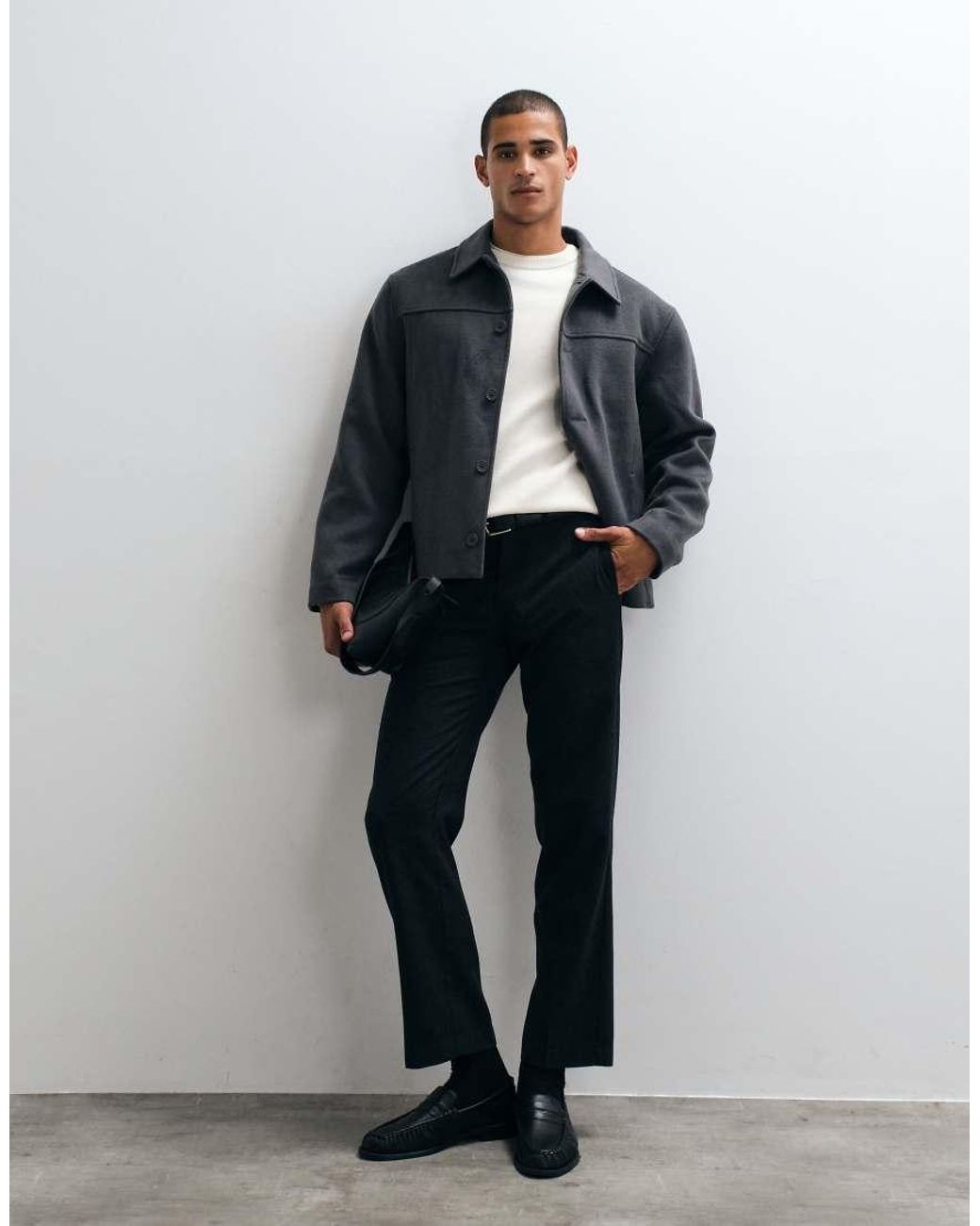 ASOS White Relaxed Compact Knitted Jumper for men