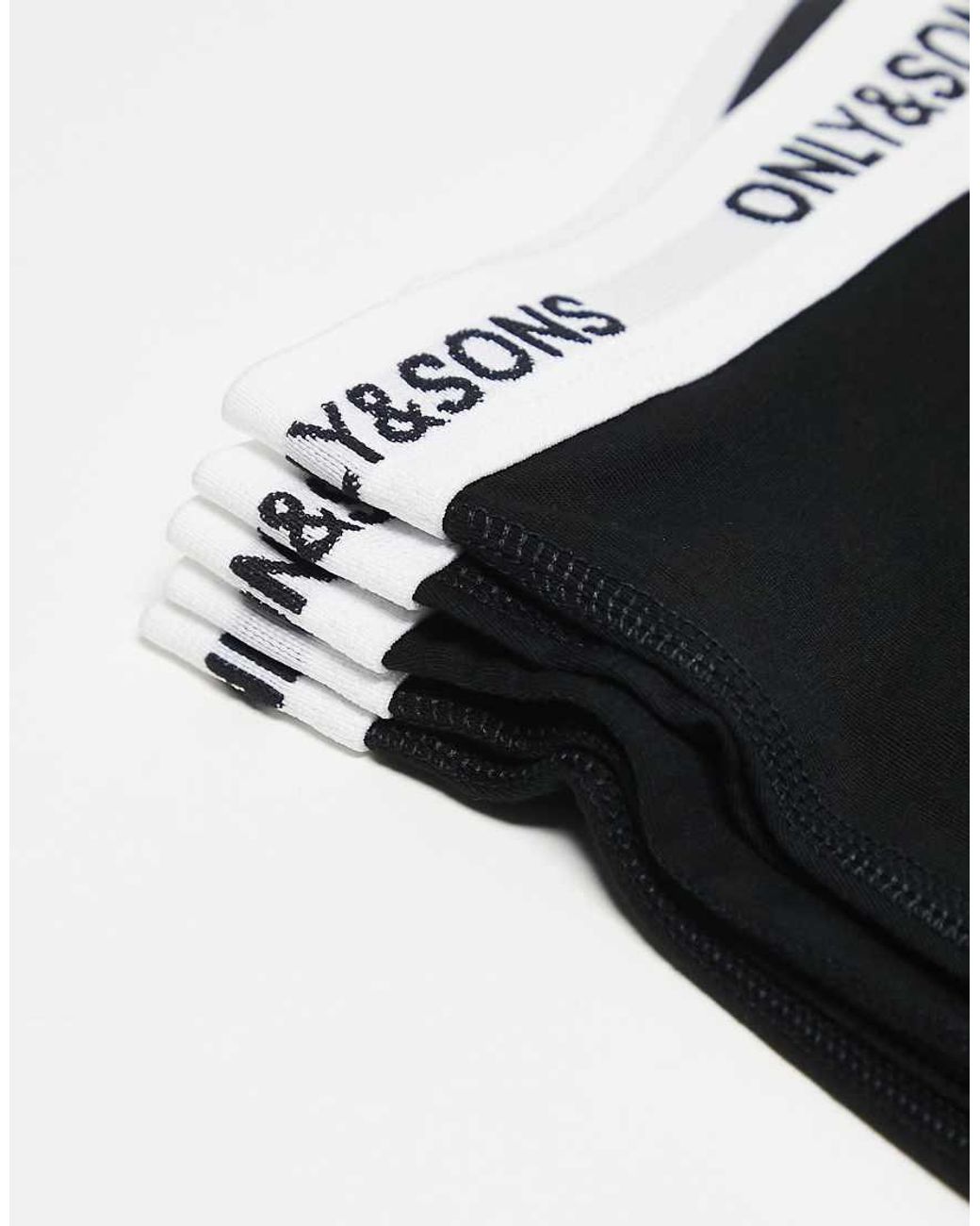 Only & Sons Black 5 Pack Trunks for men