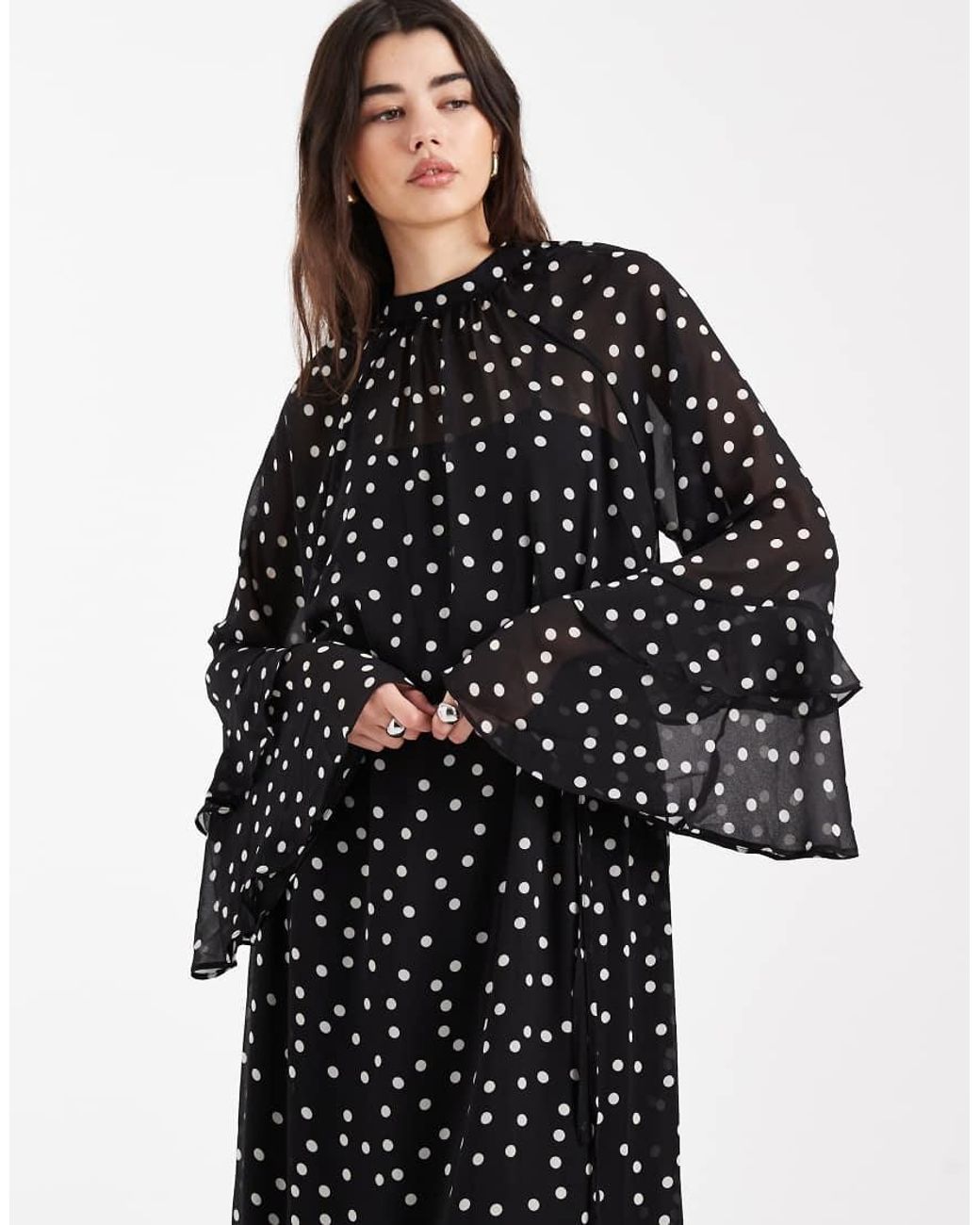 Object Black Boho Style Ruffle Maxi Dress