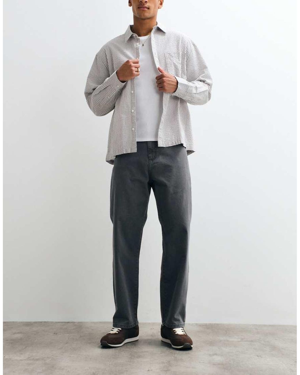 Jack & Jones Gray Alex Baggy Trousers for men