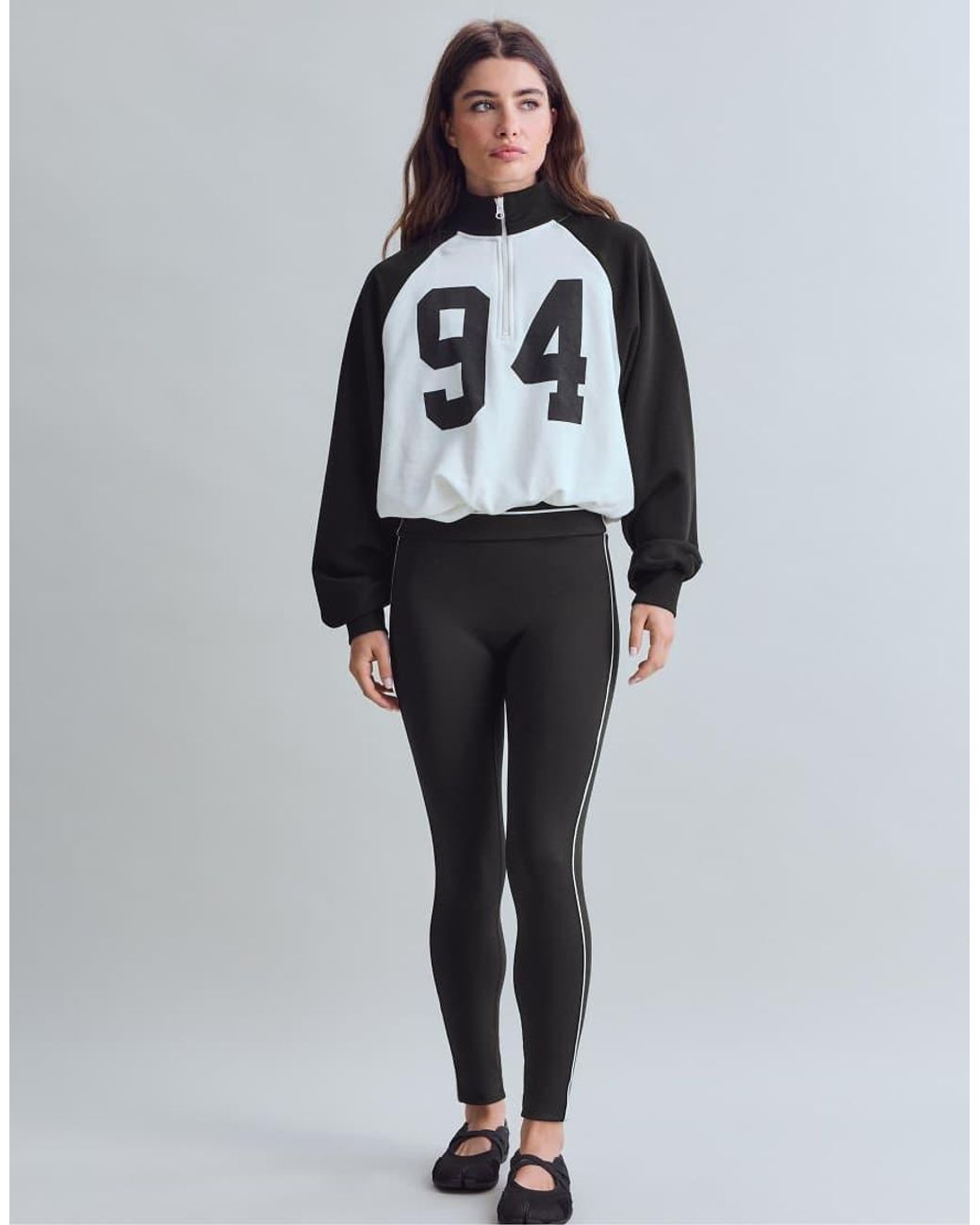 Stradivarius Black High-waist leggings With Piping