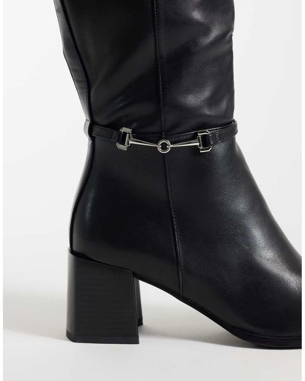 SIMMI Black Simmi London Romee Knee Boots With Horsebit Detail
