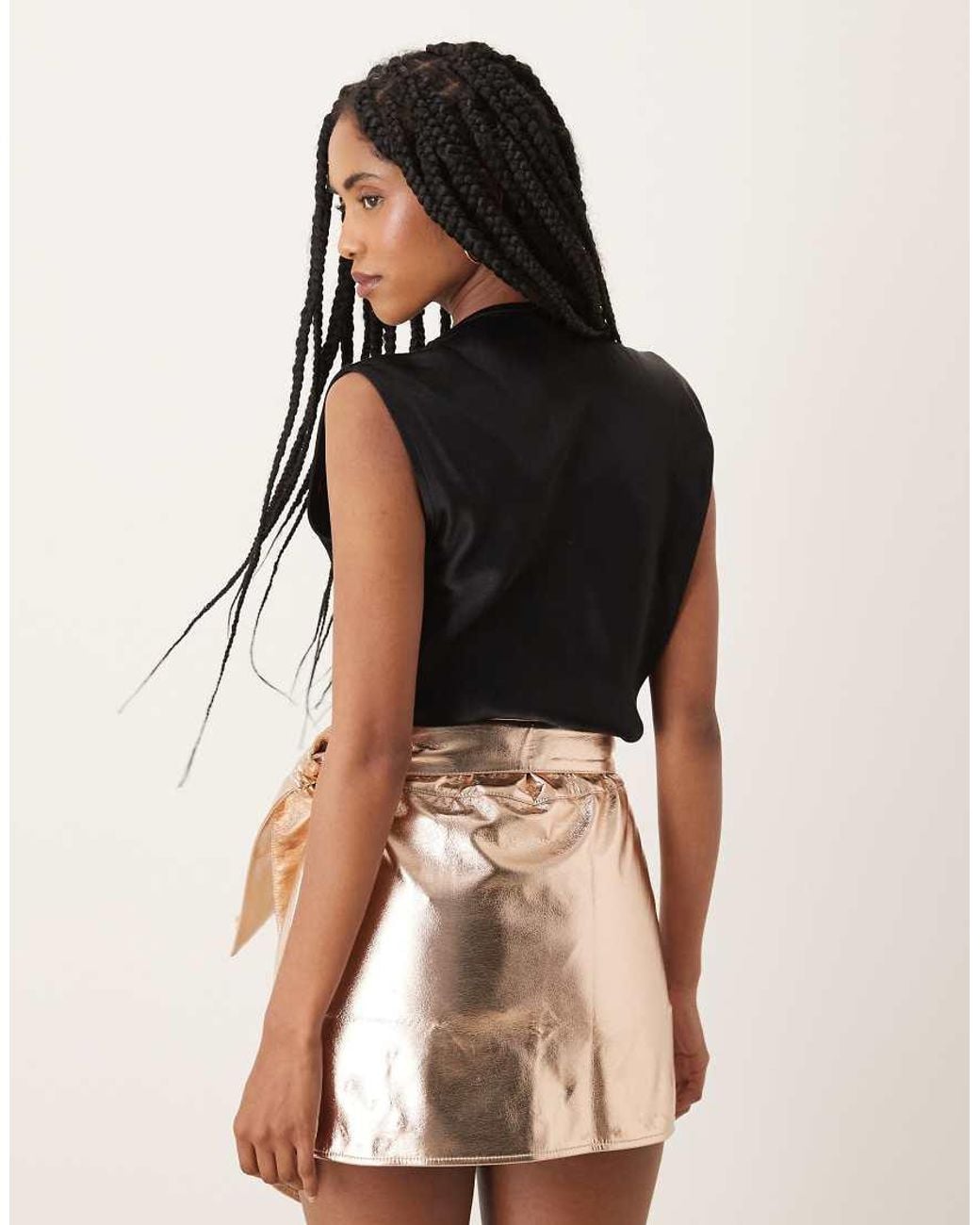 Glamorous Natural Wrap Mini Skirt