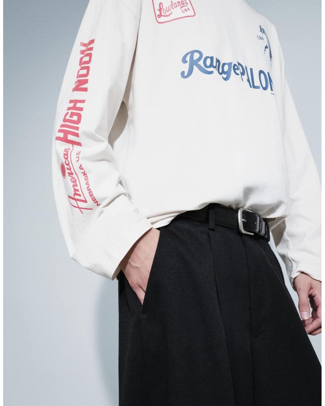 Cotton On White Box Fit Long Sleeve Graphic T-shirt for men