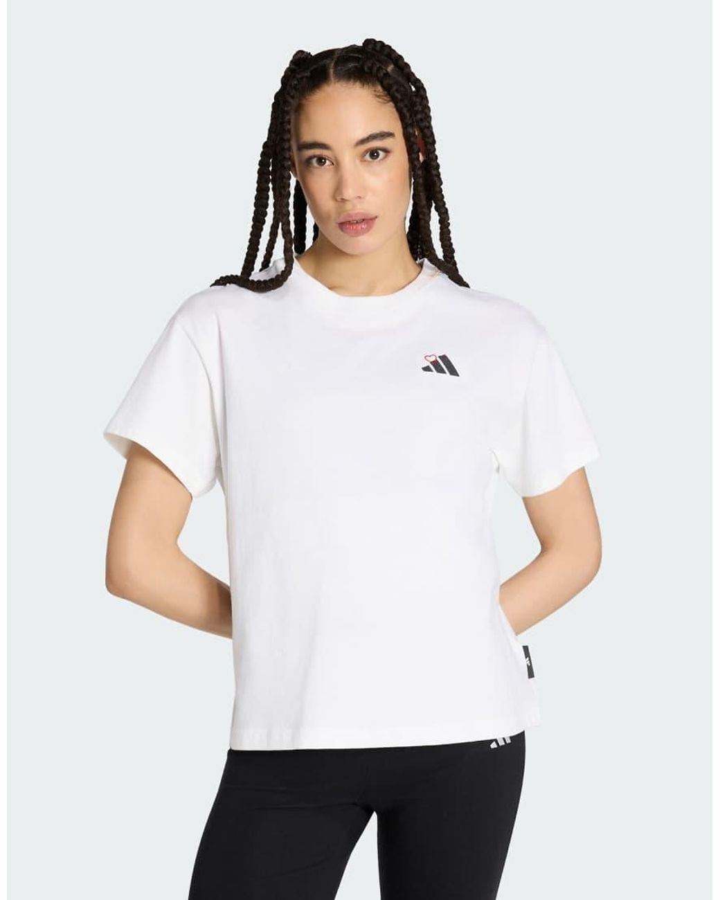 Adidas Originals White Embroidery Pack Loose Graphic T-shirt