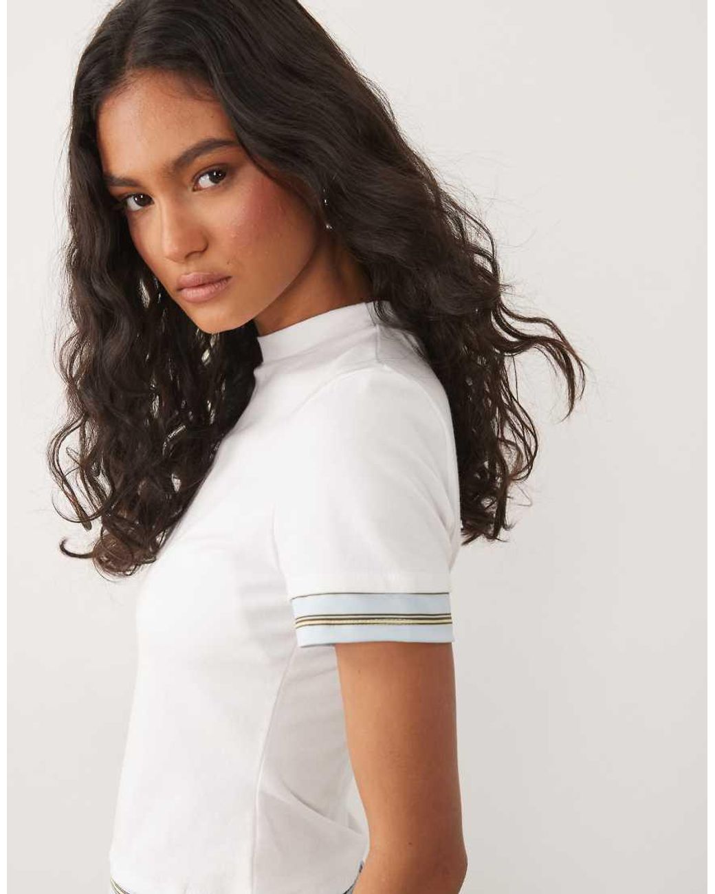 ASOS White Short Sleeve Double Layer Top