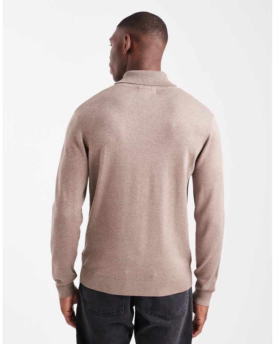 Threadbare Natural Roll Neck Jumper for men