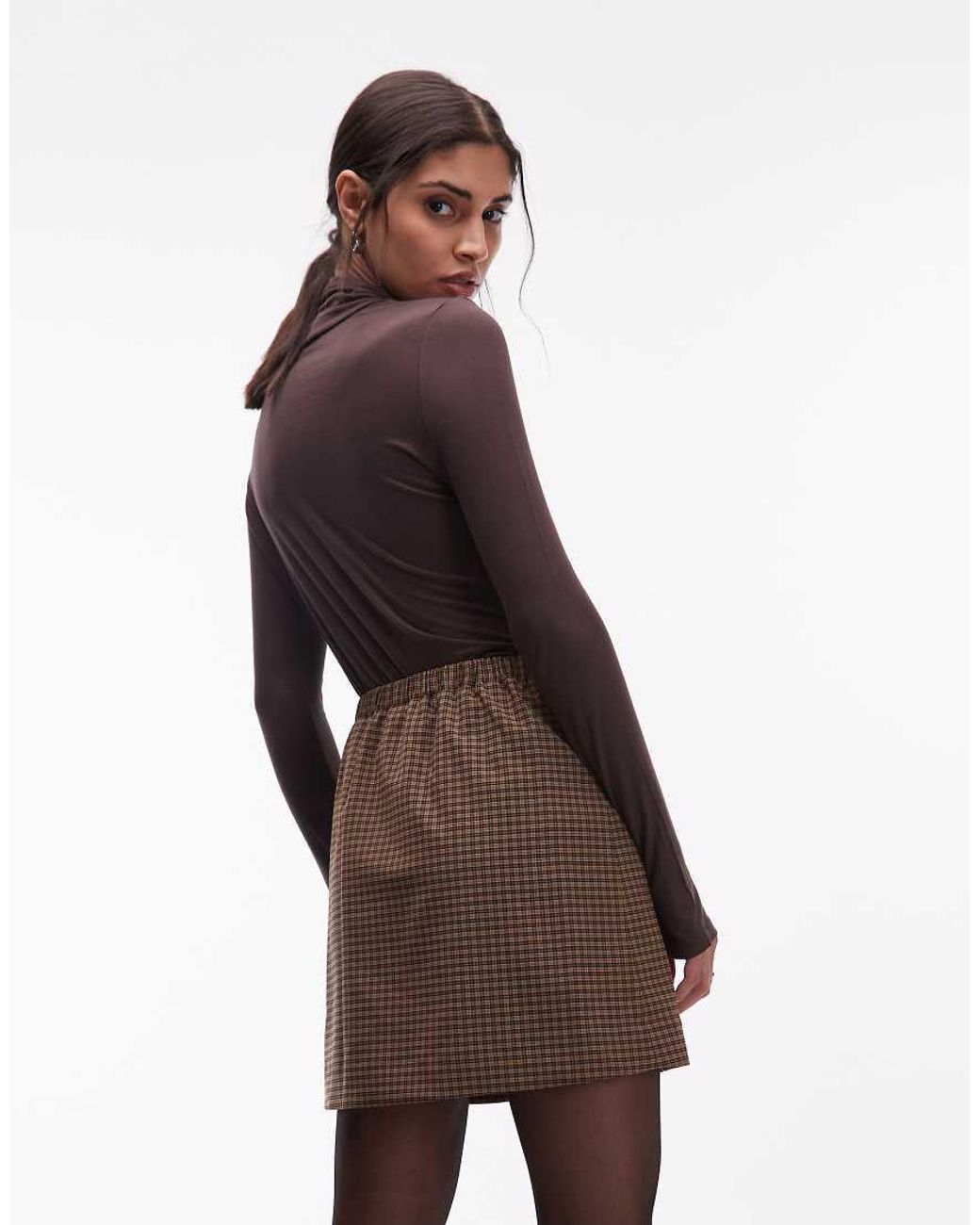 ARKET Brown Wool Blend Mini Skirt
