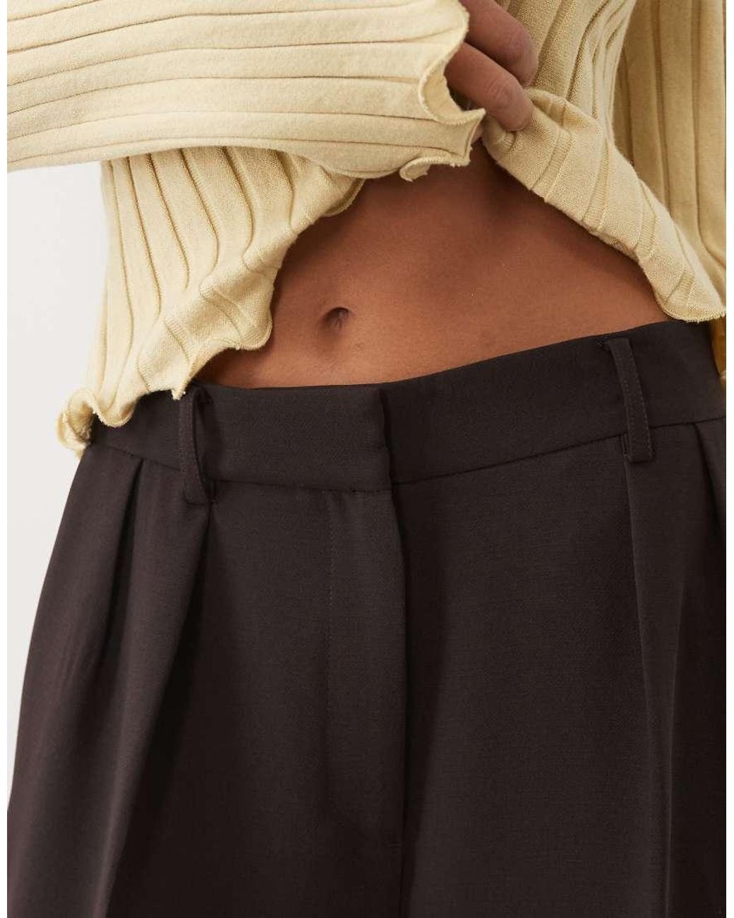 Nobody's Child Natural Tailored Wide Leg Trouser Set