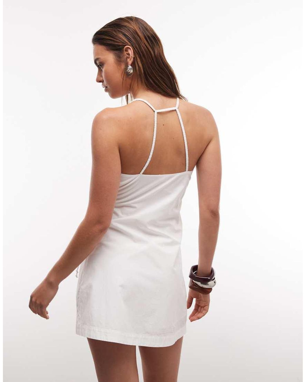 Cotton On White Isabelle Wrap Halter Mini Dress