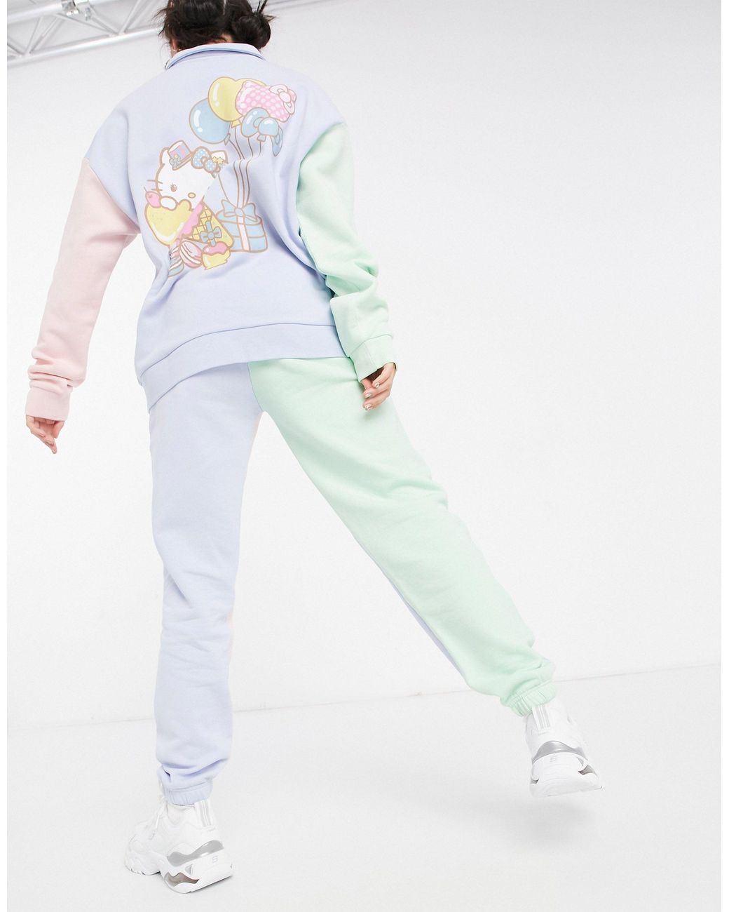 New Girl Order X Hello Kitty - Ruimvallende joggingbroek Met Kleurvlakken  Met Naaddetail, Combi-set | Lyst NL
