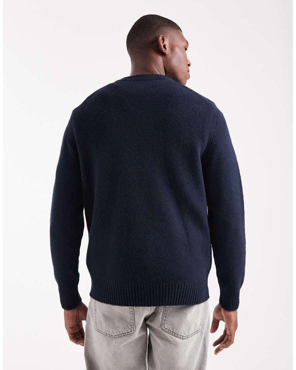 Only & Sons Blue Relaxed Crew Neck Knit Jumper for men