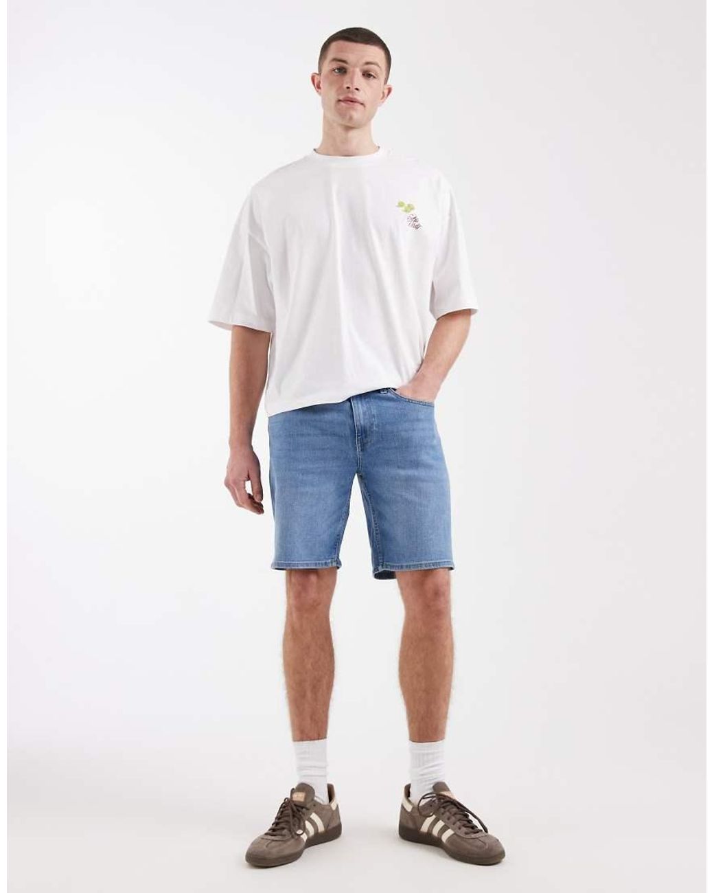 Only & Sons Blue Denim Shorts for men