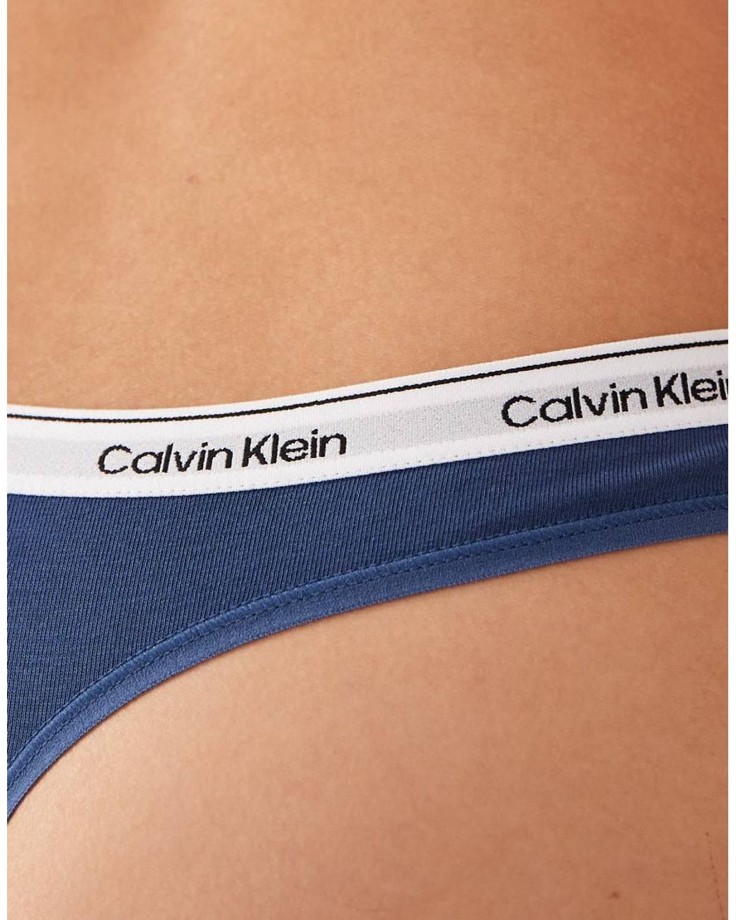 Calvin Klein Blue Icon Logo Thong