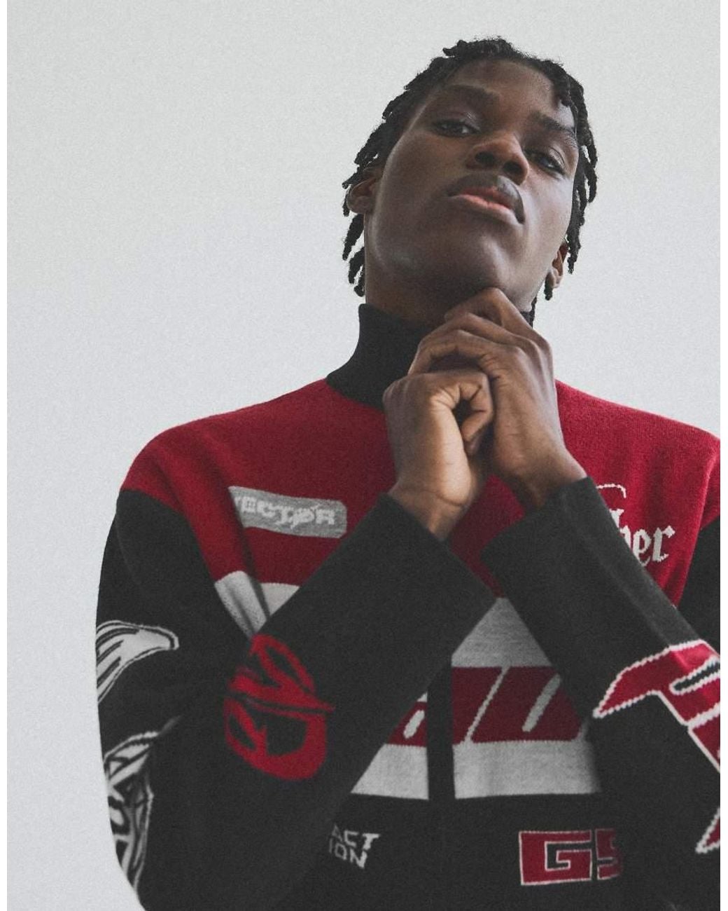 Bershka Red Racing Zip-up Knit Jacket for men