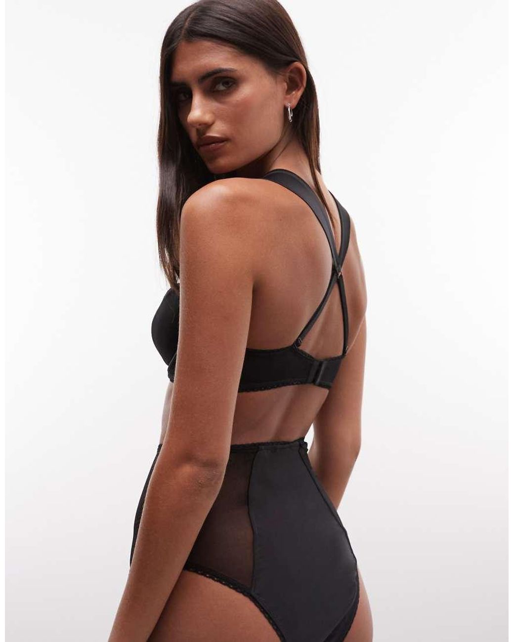 ASOS Black Rita Underwired Petal Cup Padded Satin Bra